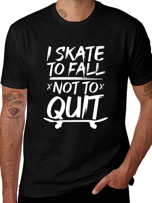 Skate to Fall Graphic Tee - Black Cotton T-Shirt