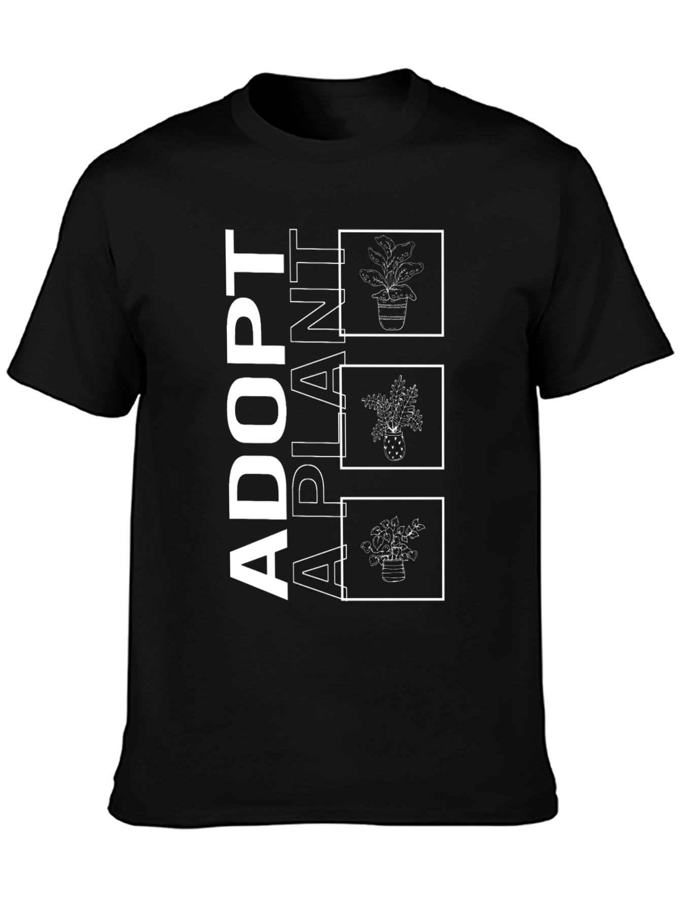 Adopt A Plant Graphic Tee - Black Cotton