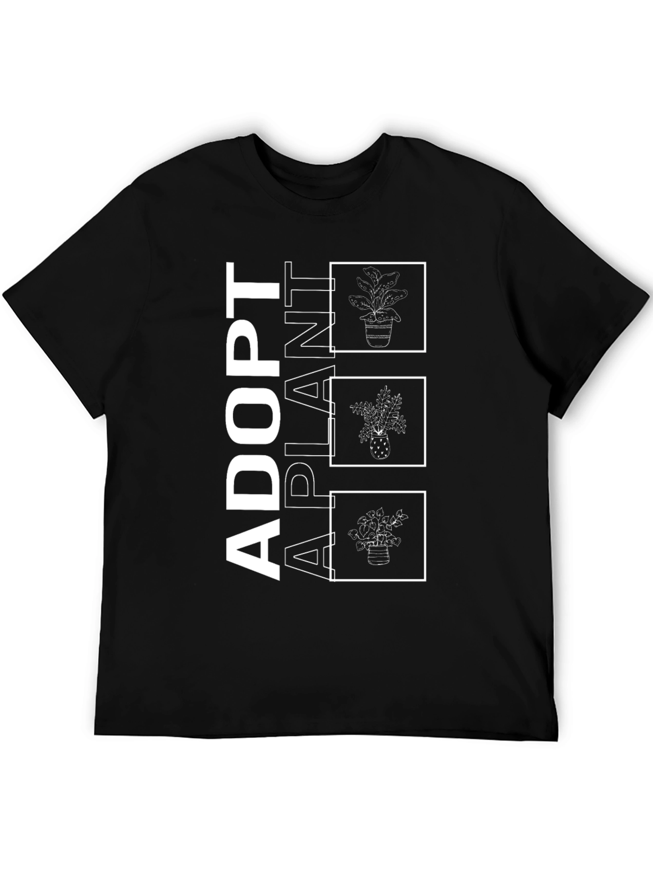 Adopt A Plant Graphic Tee - Black Cotton