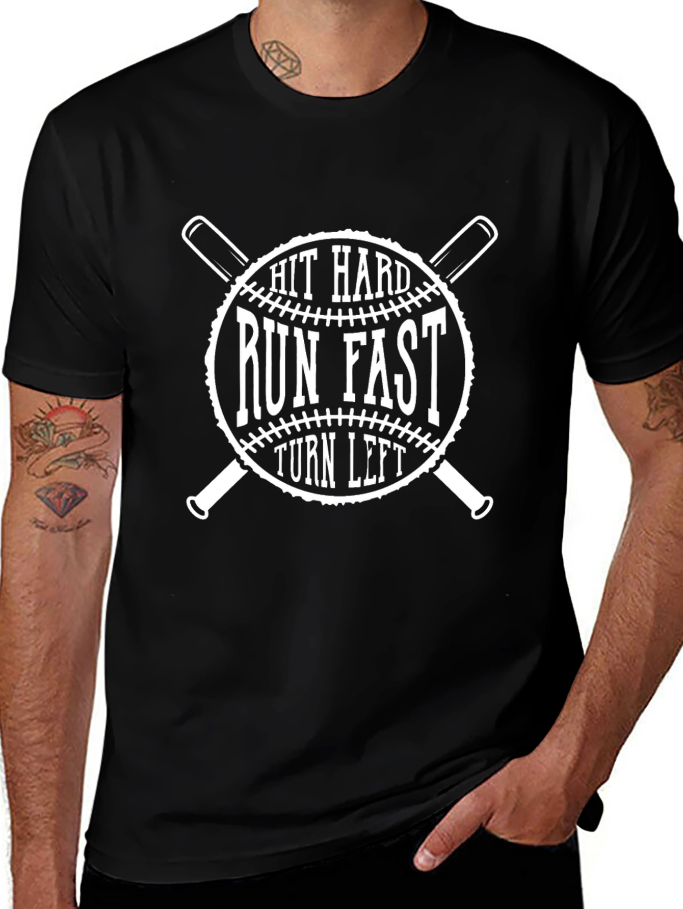 Hit Hard Run Fast Baseball T-Shirt