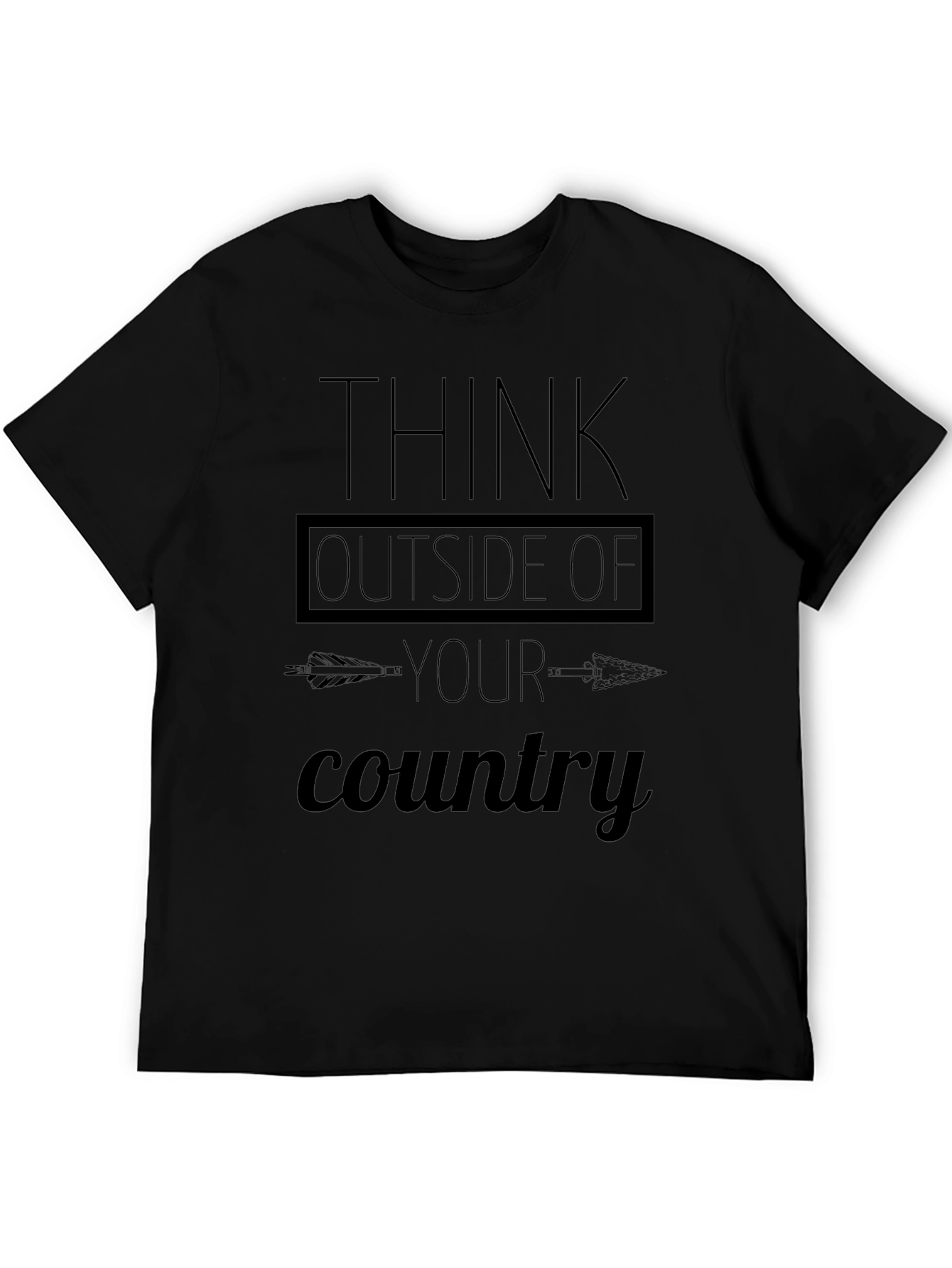 Think Outside of Your Country Black T-Shirt