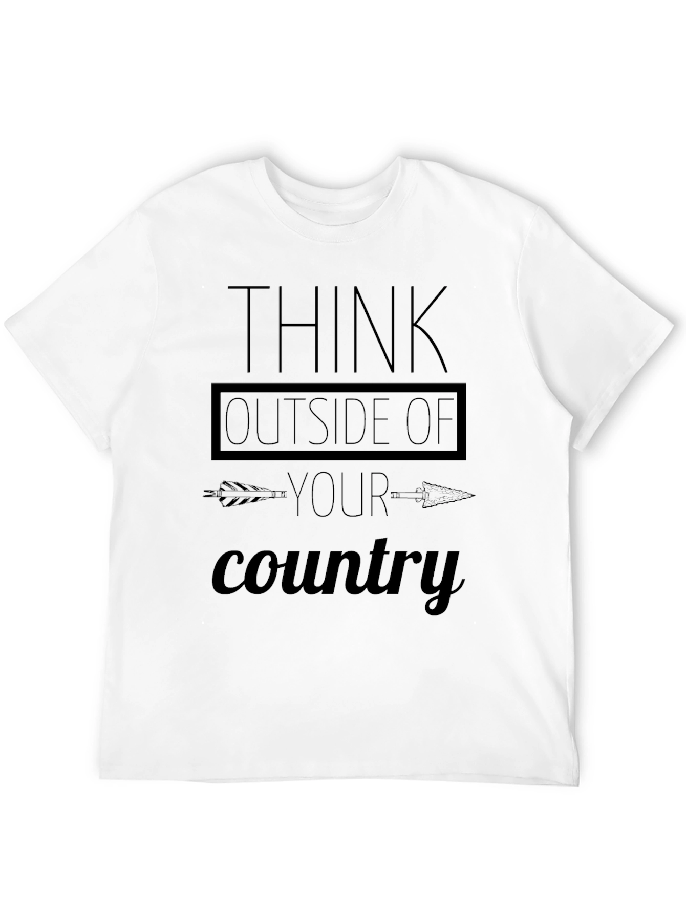 Think Outside of Your Country Black T-Shirt