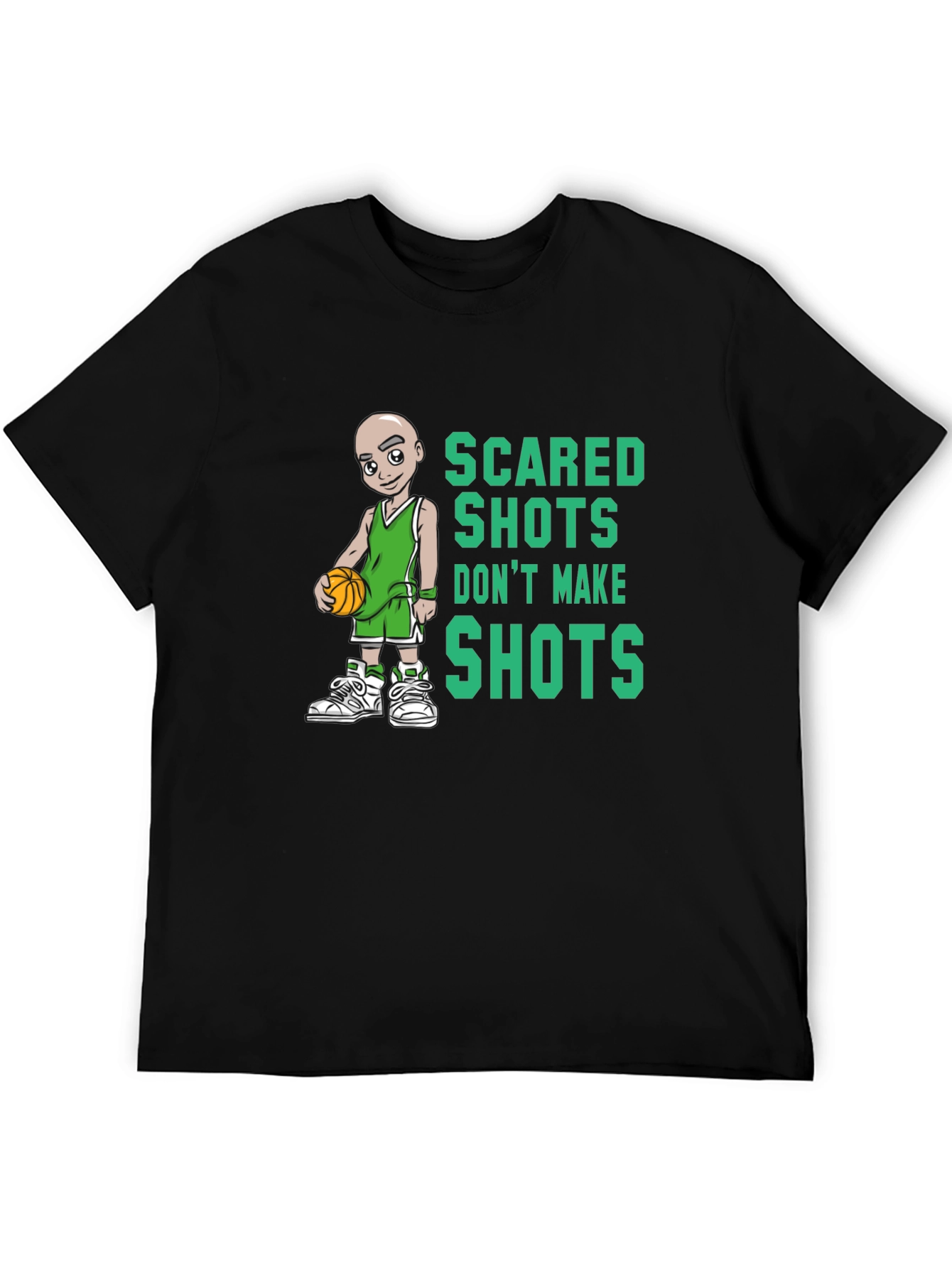 Scared Shots Tee - Basketball Graphic Print