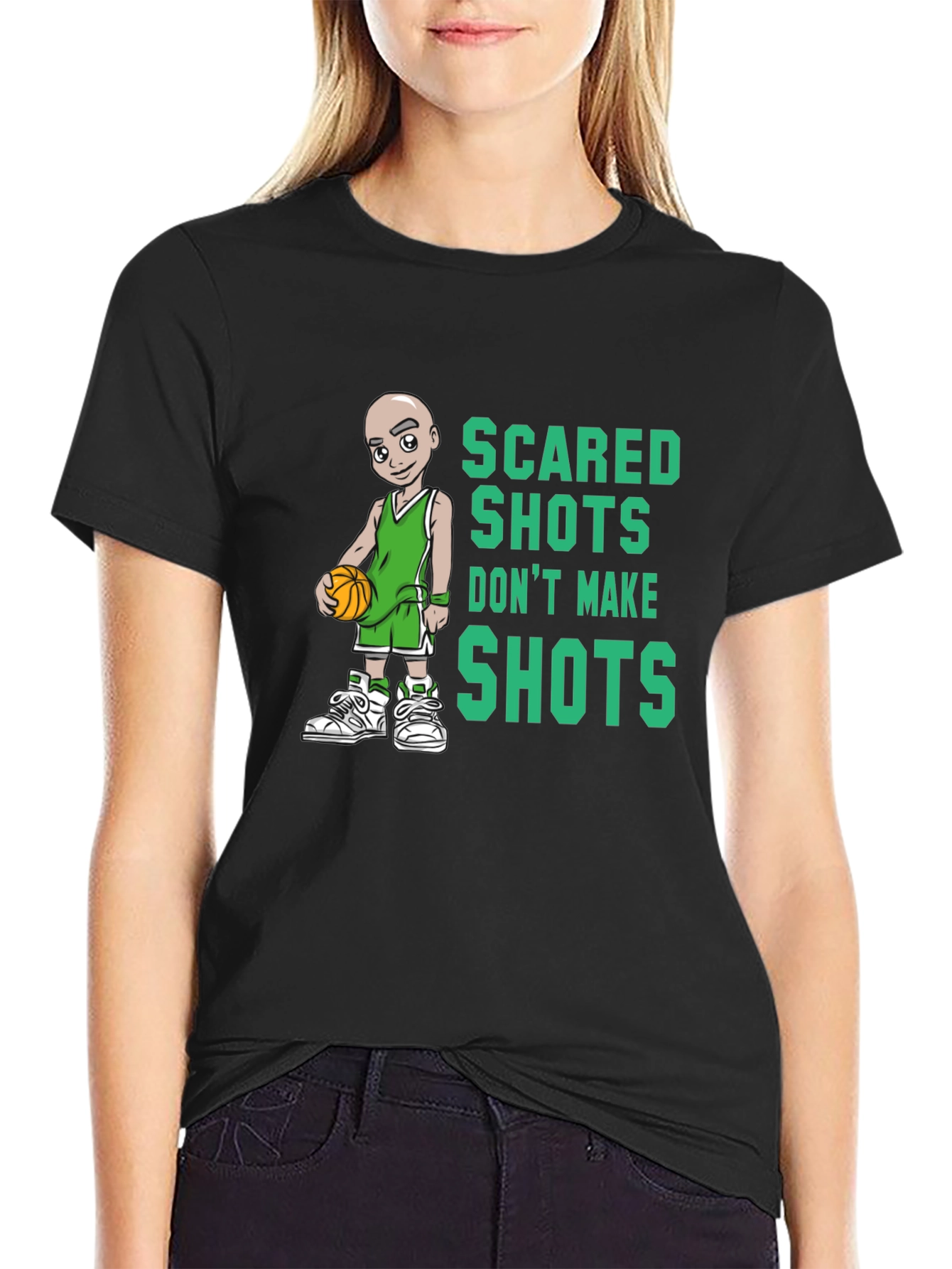 Scared Shots Tee - Basketball Graphic Print