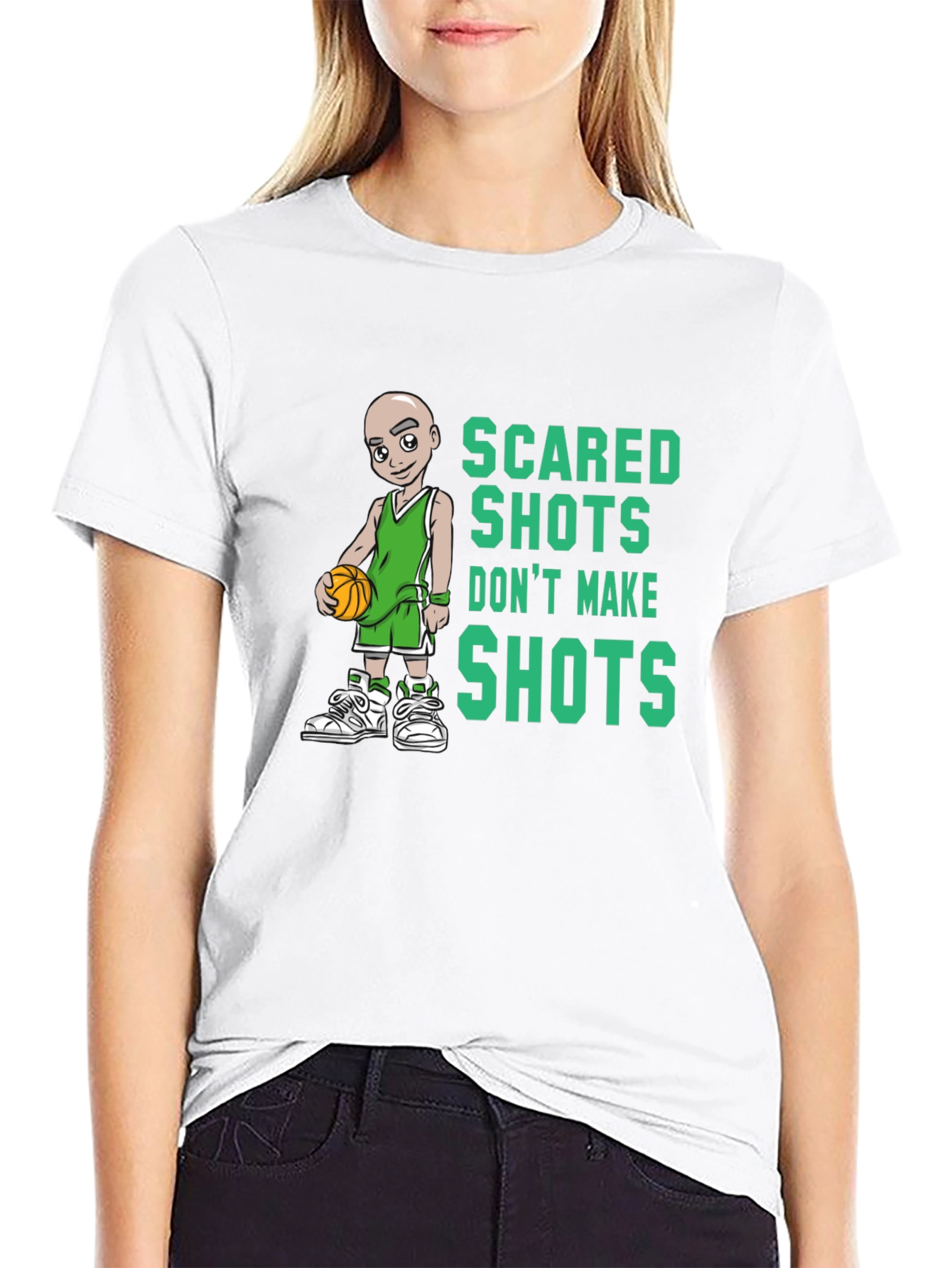 Scared Shots Tee - Basketball Graphic Print