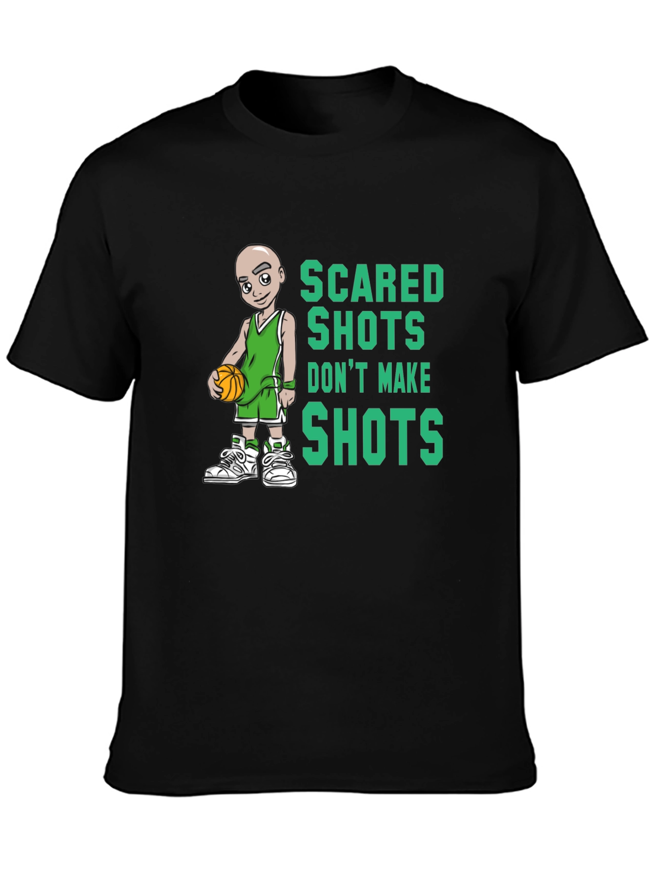 Scared Shots Tee - Basketball Graphic Print