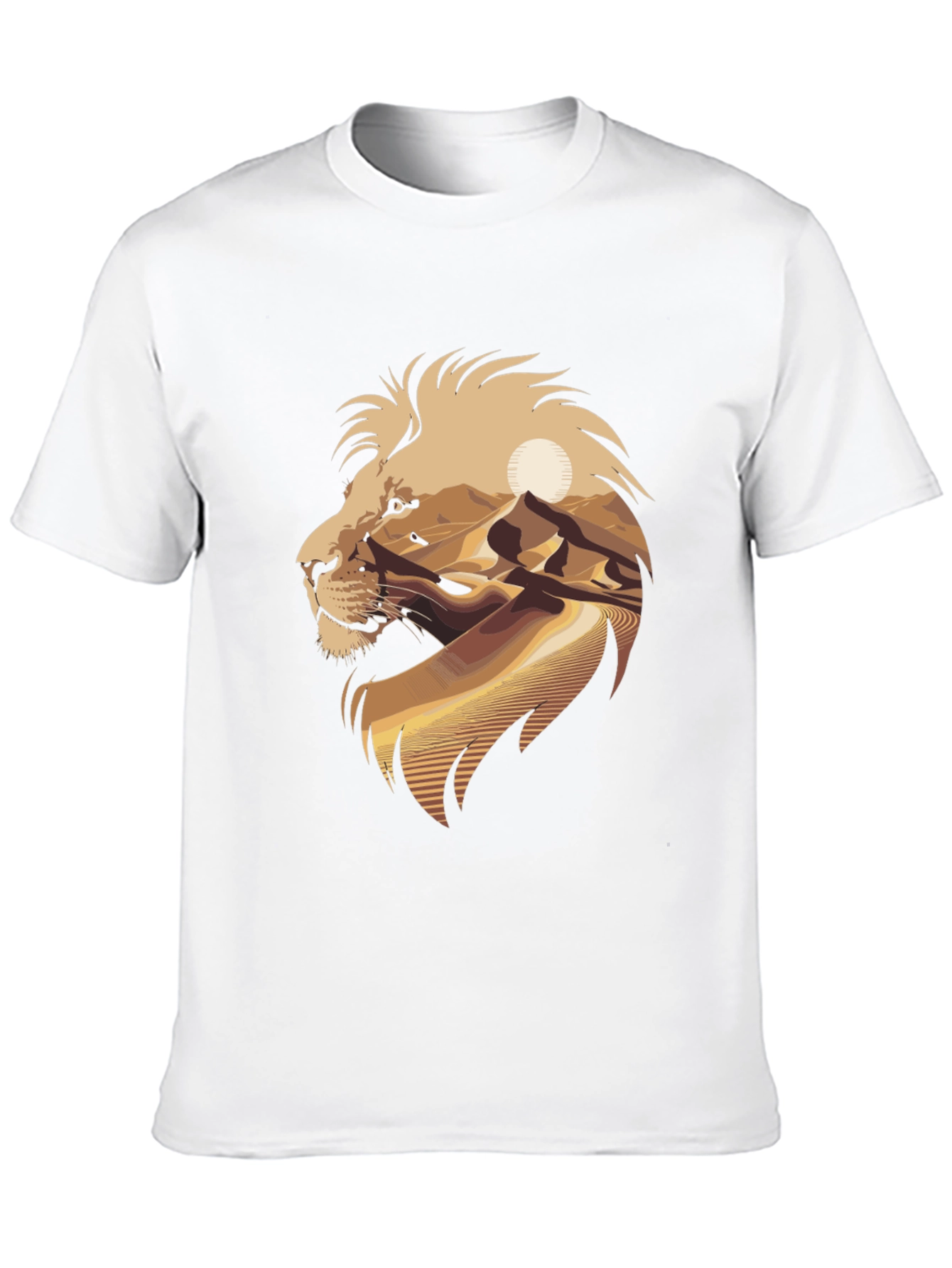 Lion Desert Graphic Tee - Cool Mens T-Shirt