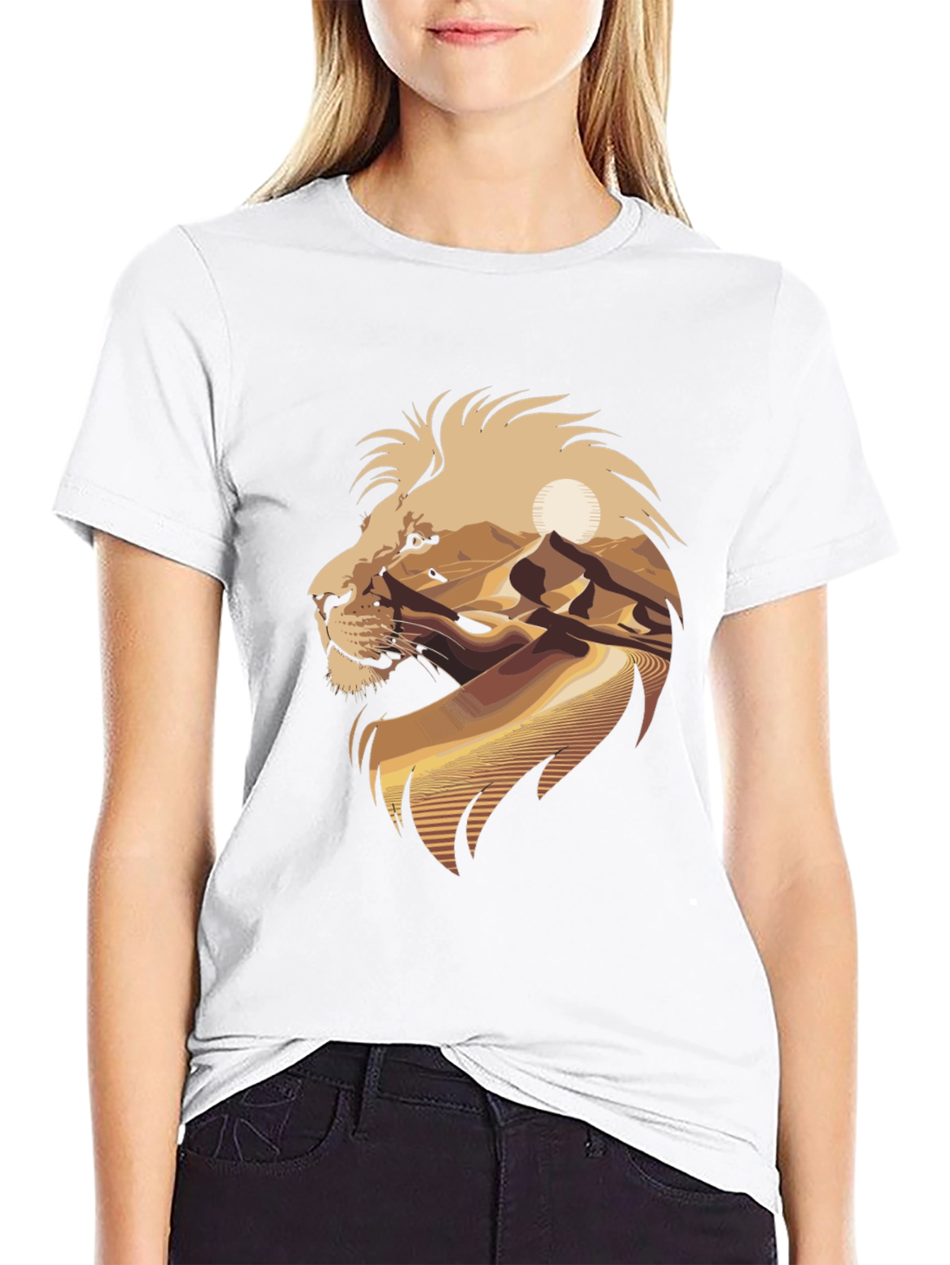Lion Desert Graphic Tee - Cool Mens T-Shirt
