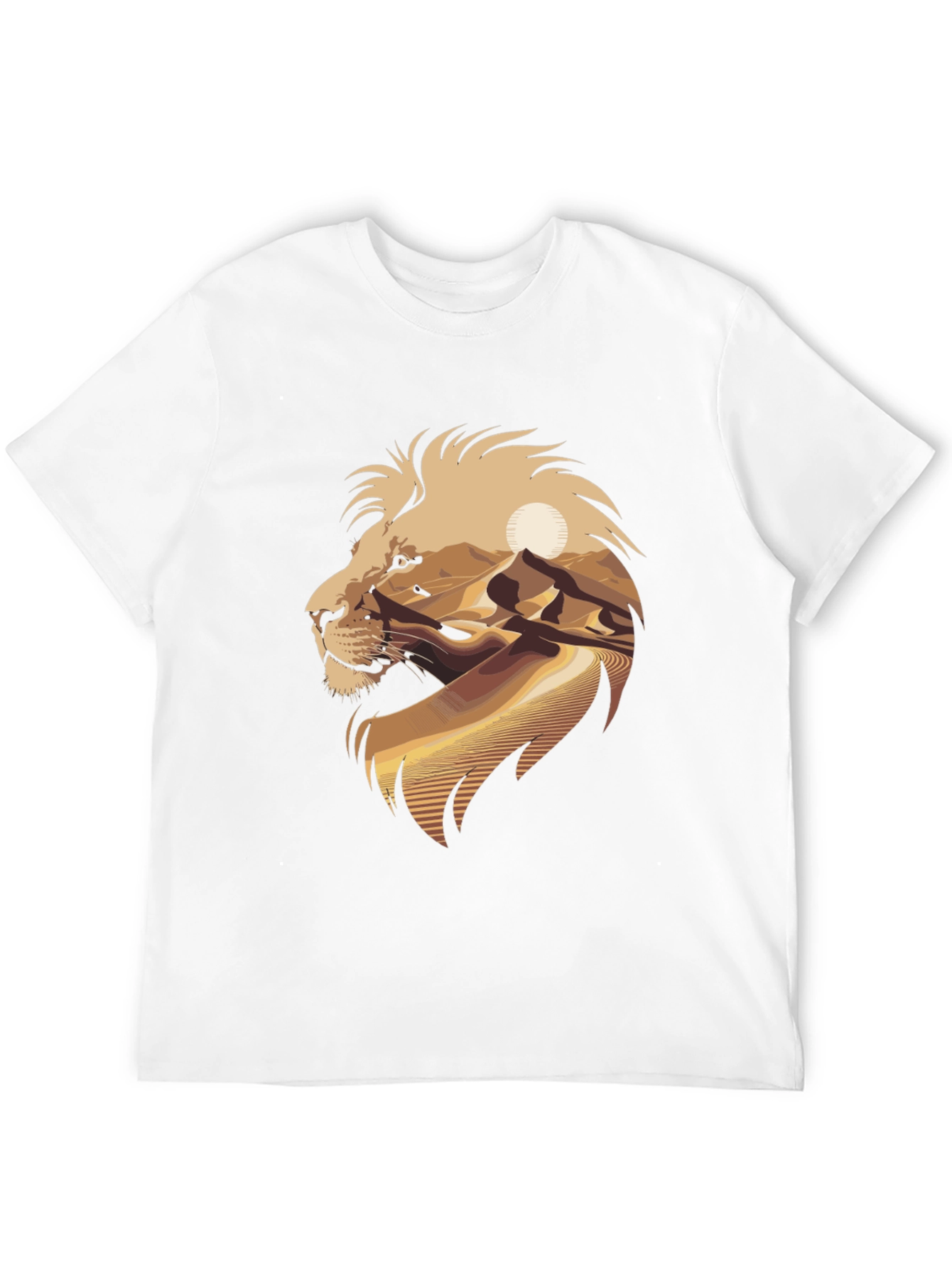 Lion Desert Graphic Tee - Cool Mens T-Shirt