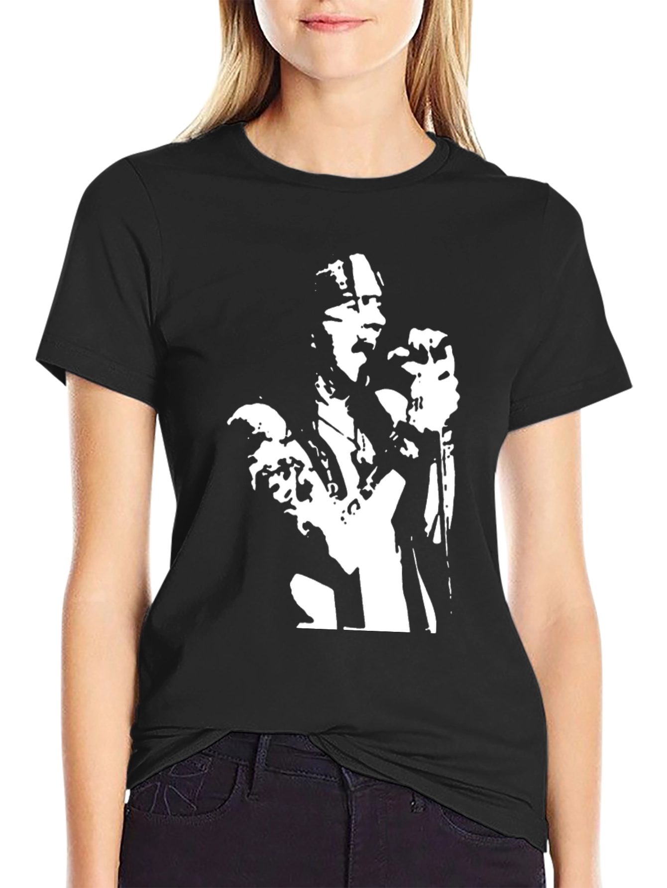 Black T-Shirt with Bold Graphic Print