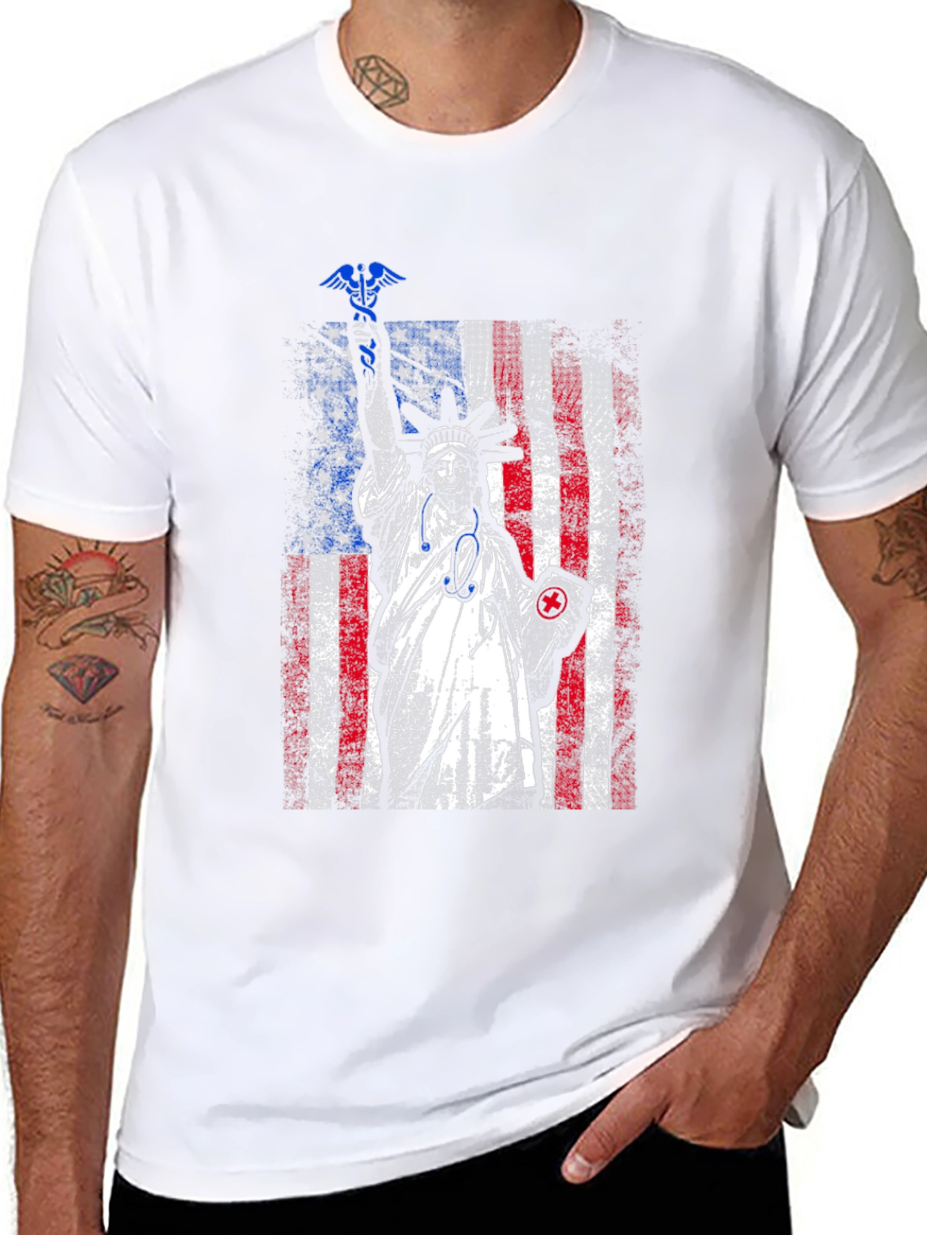 Statue of Liberty Nurse T-Shirt - Patriotic Medical Apparel