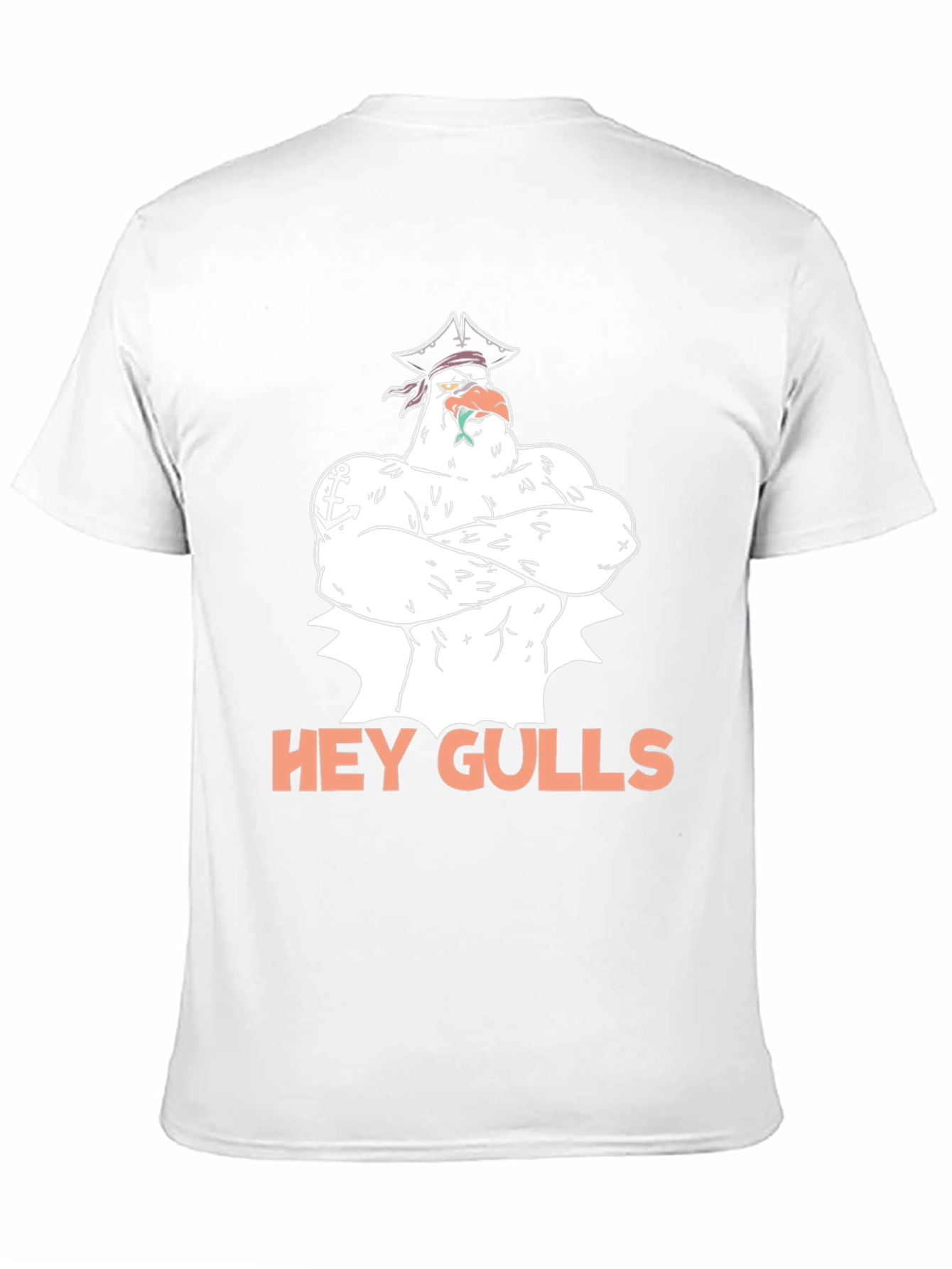 Hey Gulls! Pirate Seagull Black Graphic Tee
