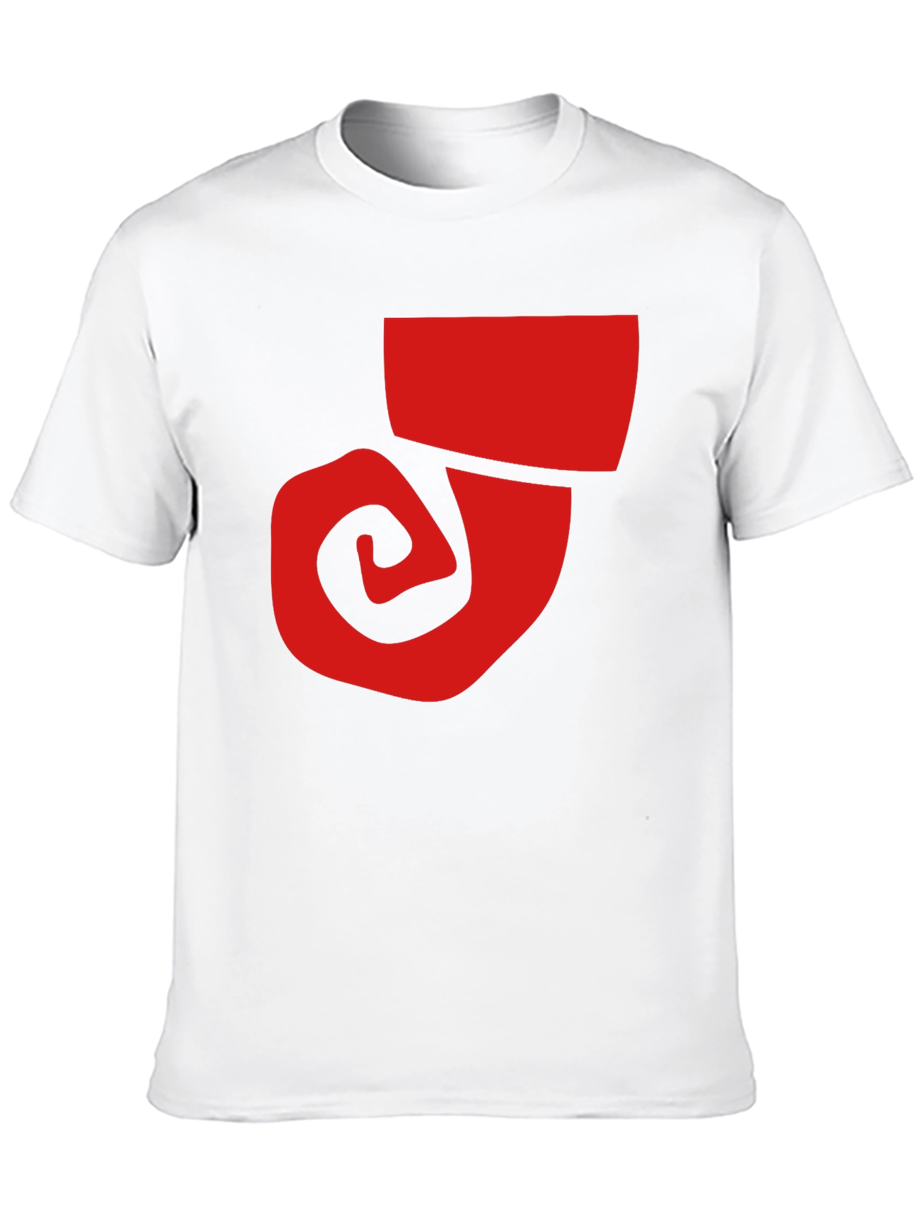 Bold Graphic Tee - Red Swirl on Black