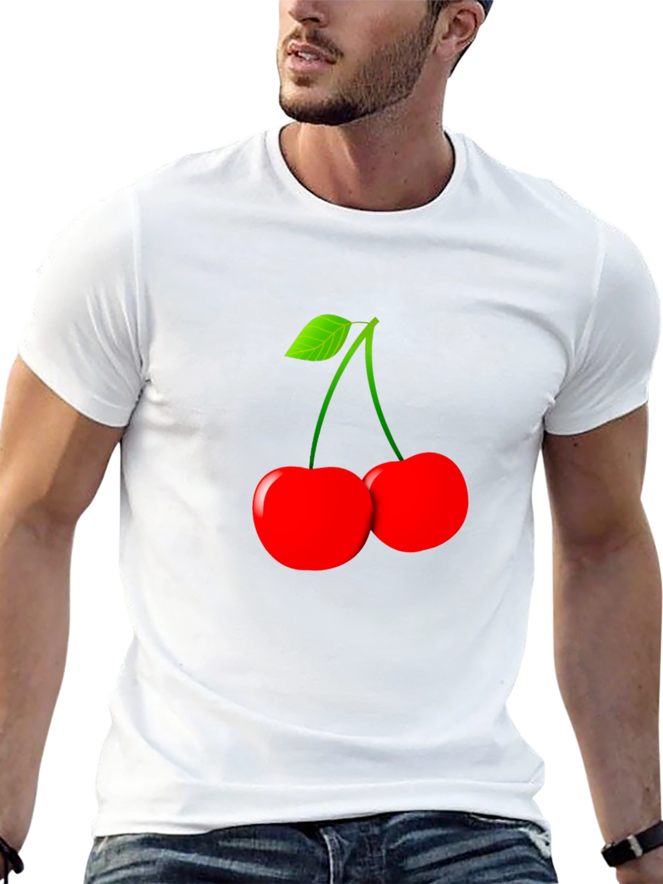 Black Cherry Graphic T-Shirt - Stylish Fruit Design