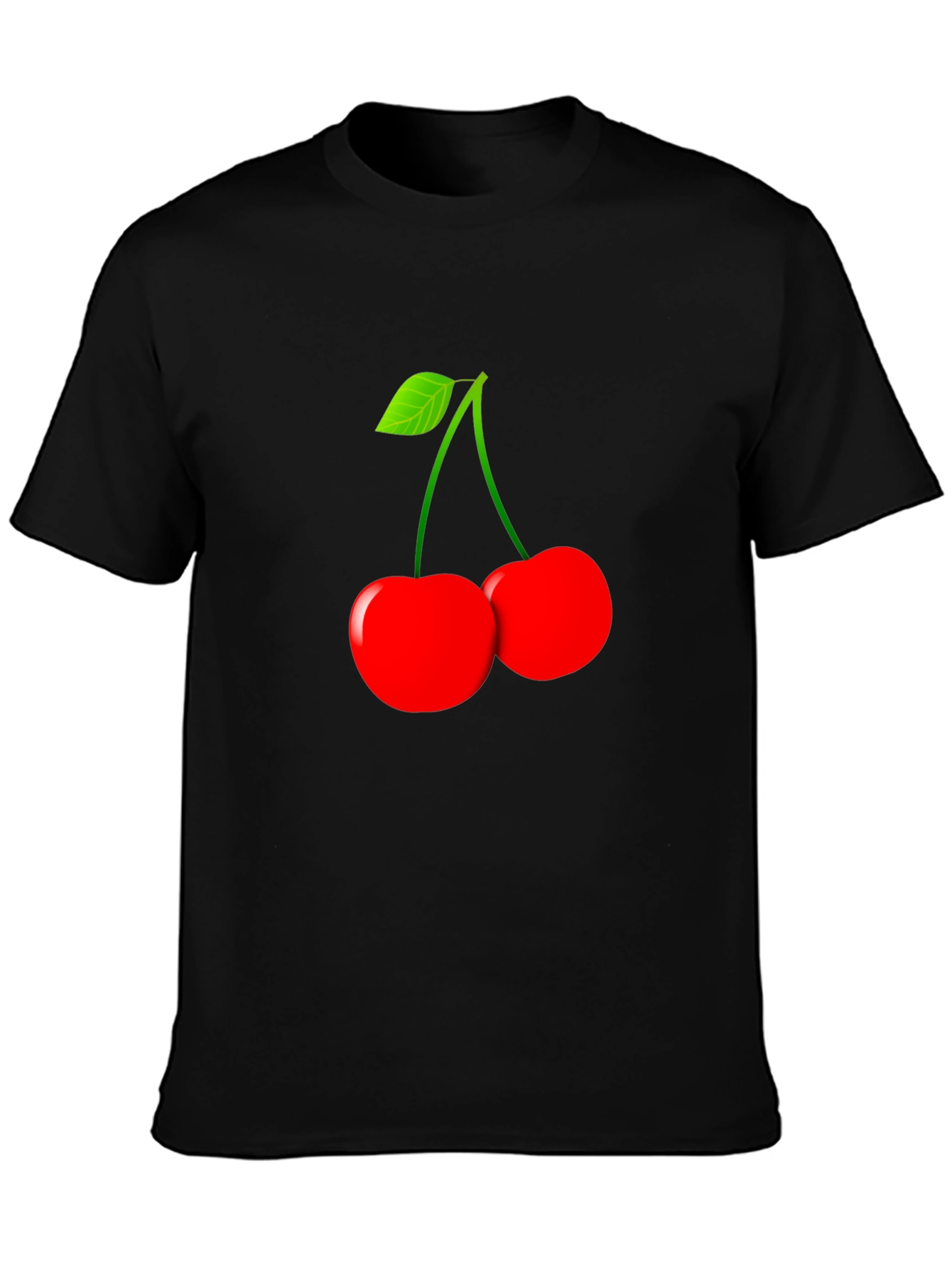 Black Cherry Graphic T-Shirt - Stylish Fruit Design