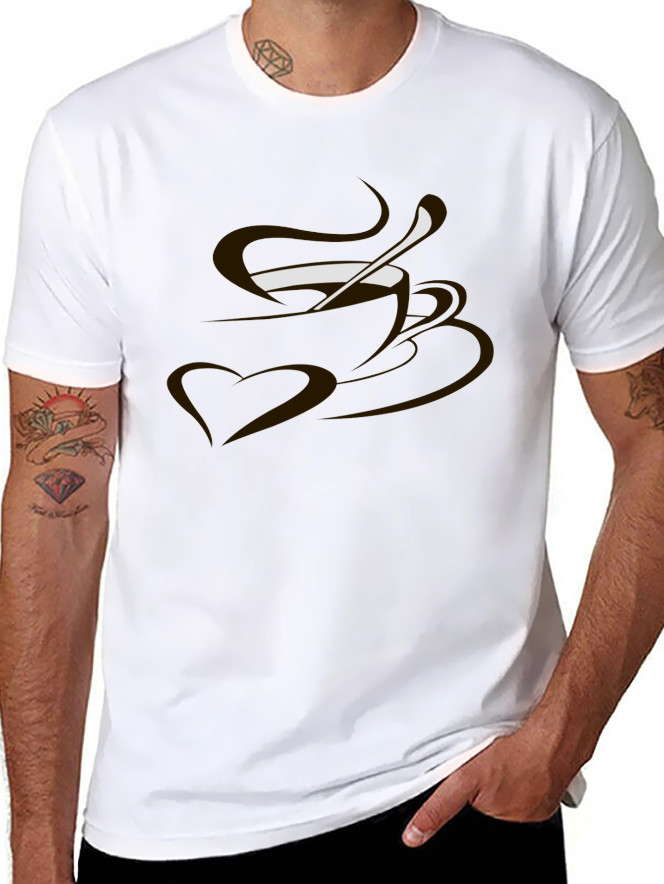 Coffee Lovers Tee - Heart & Brew Graphic T-Shirt