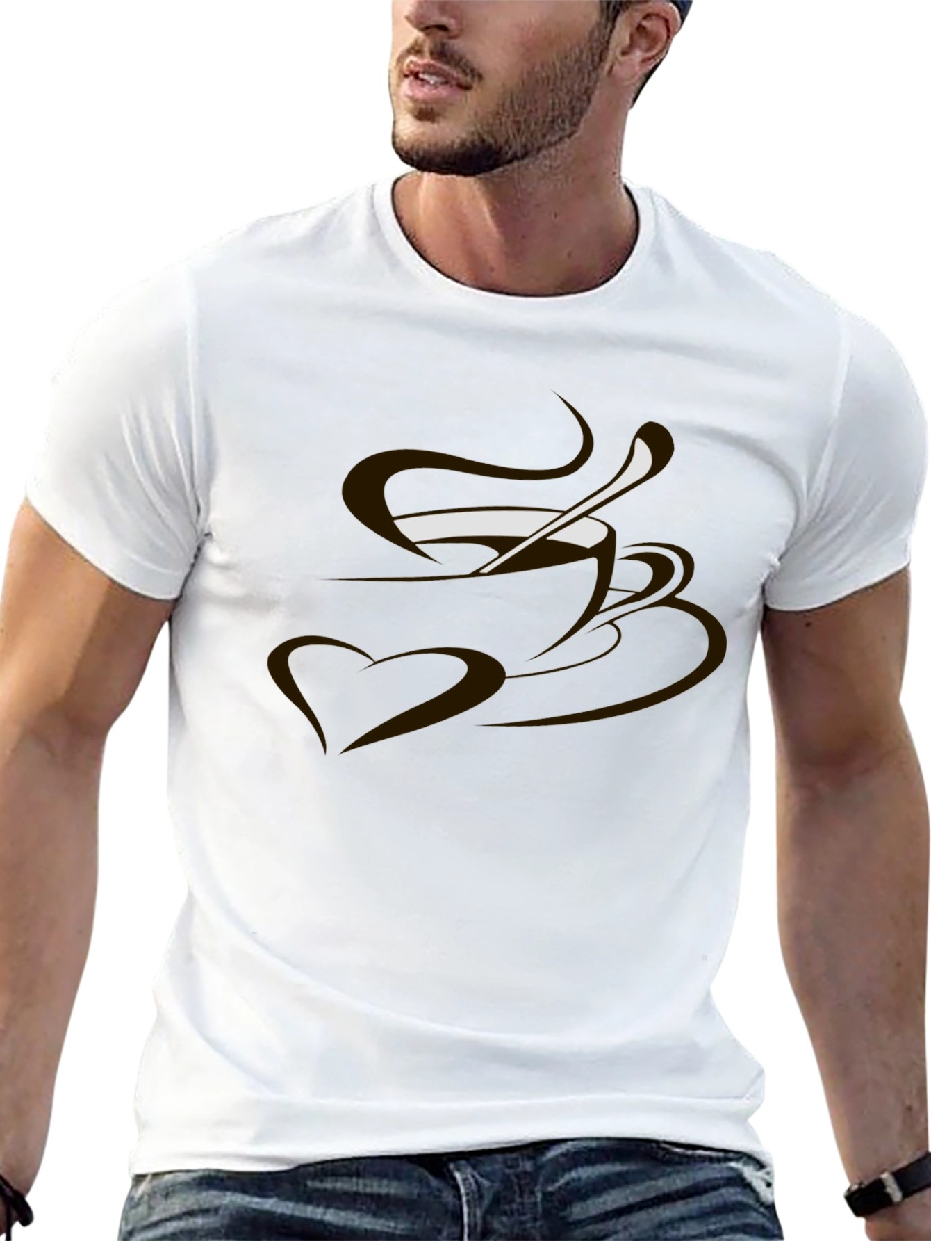Coffee Lovers Tee - Heart & Brew Graphic T-Shirt