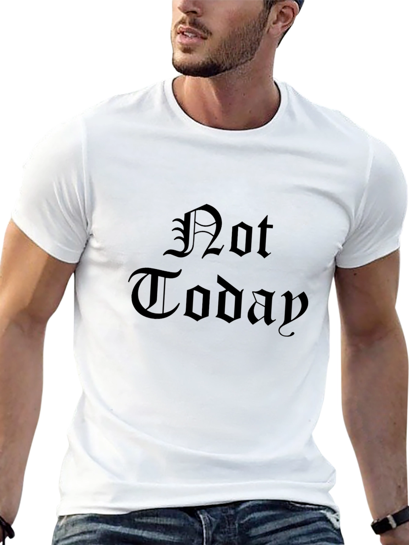 Gothic Not Today Graphic Black T-Shirt