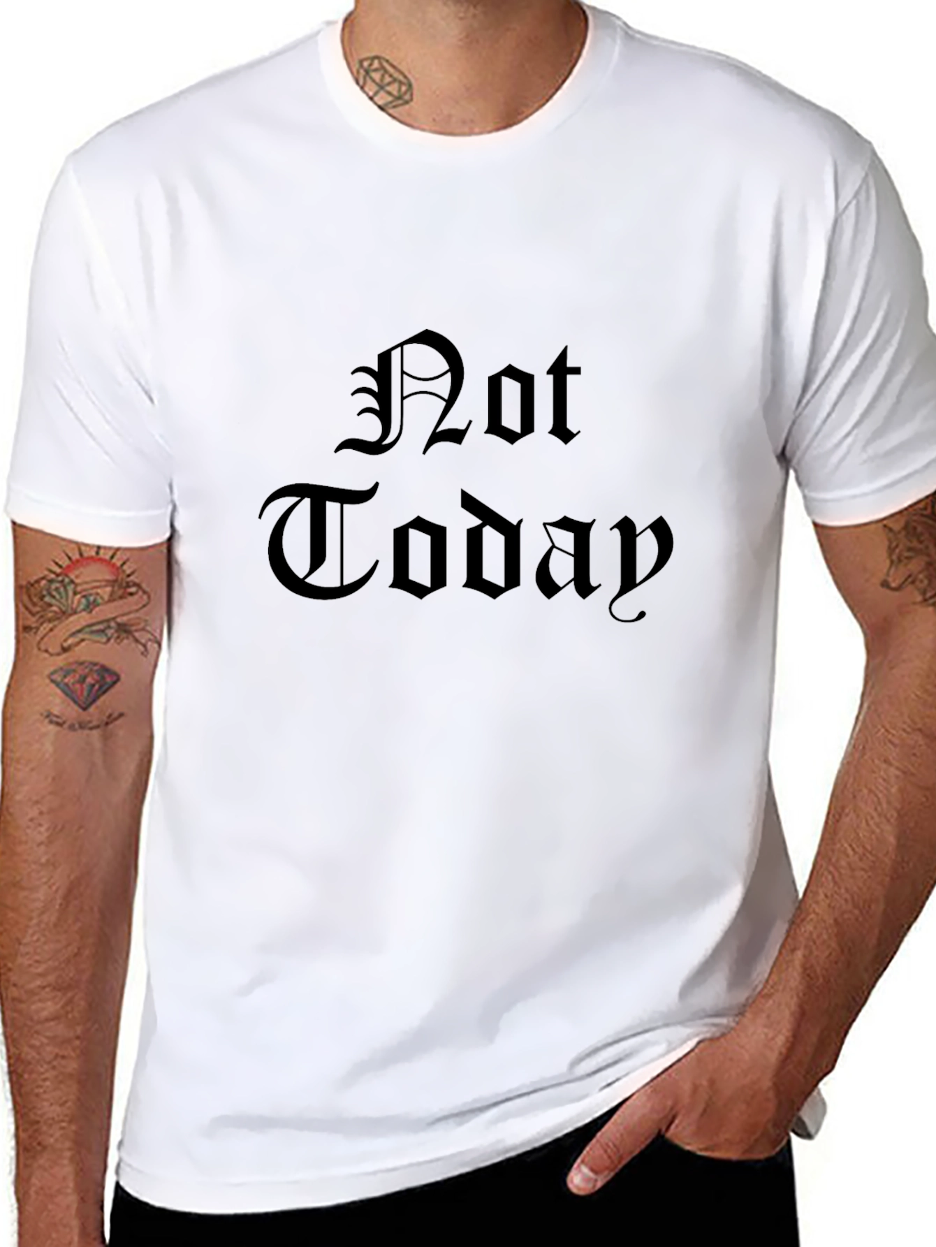 Gothic Not Today Graphic Black T-Shirt