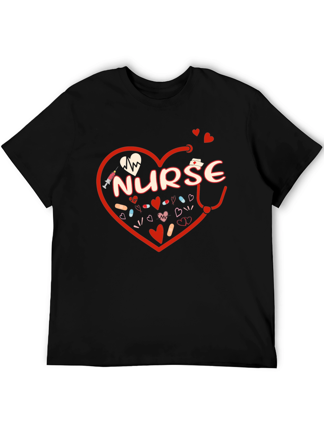 Nurse Heart Graphic T-Shirt - Medical Professional Tee