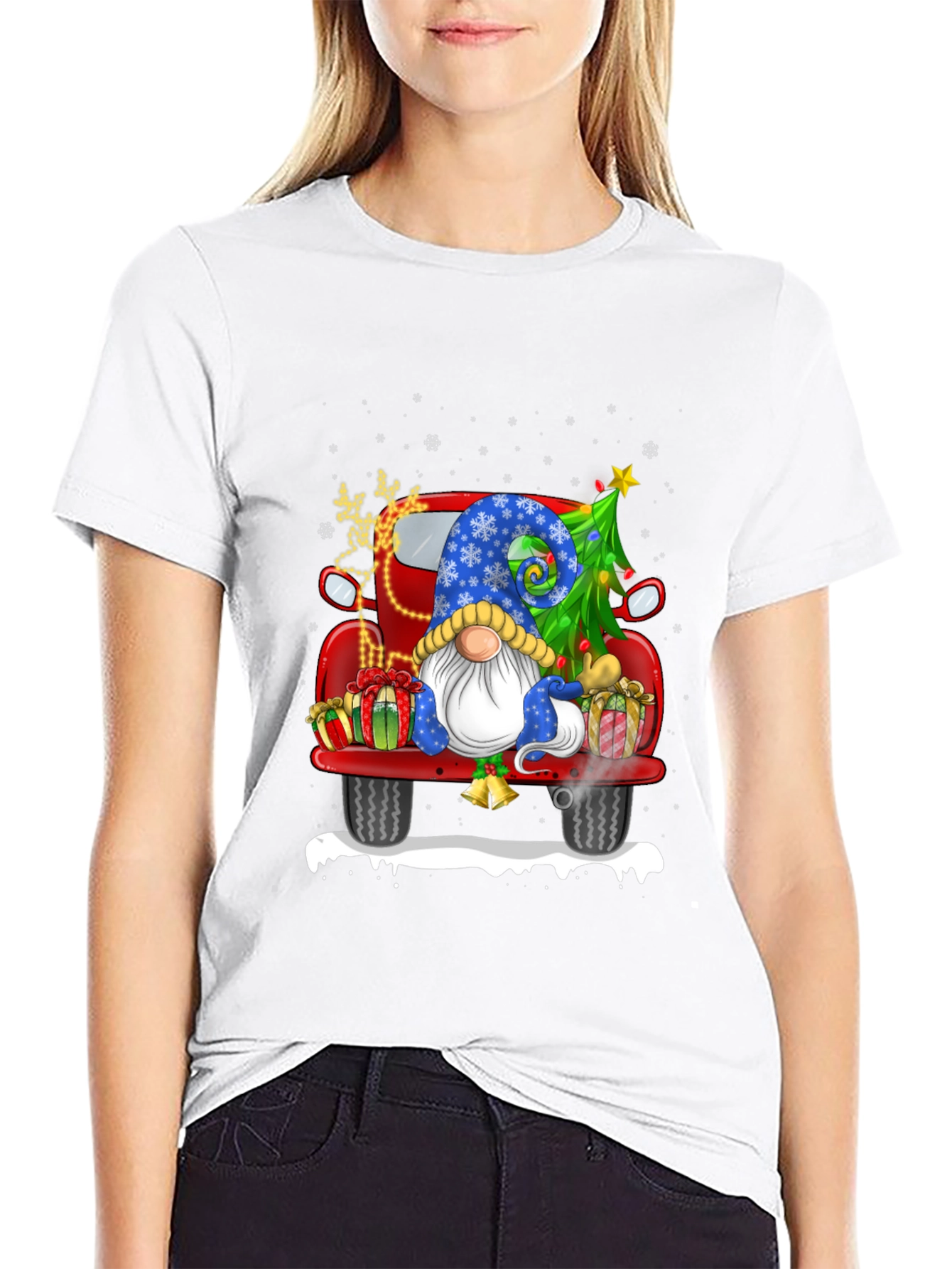 Festive Christmas Gnome Truck T-Shirt