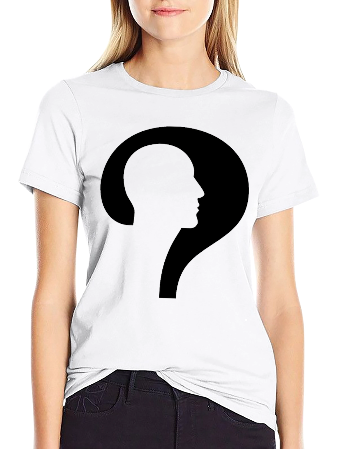 Intriguing Silhouette Question Mark Graphic T-Shirt