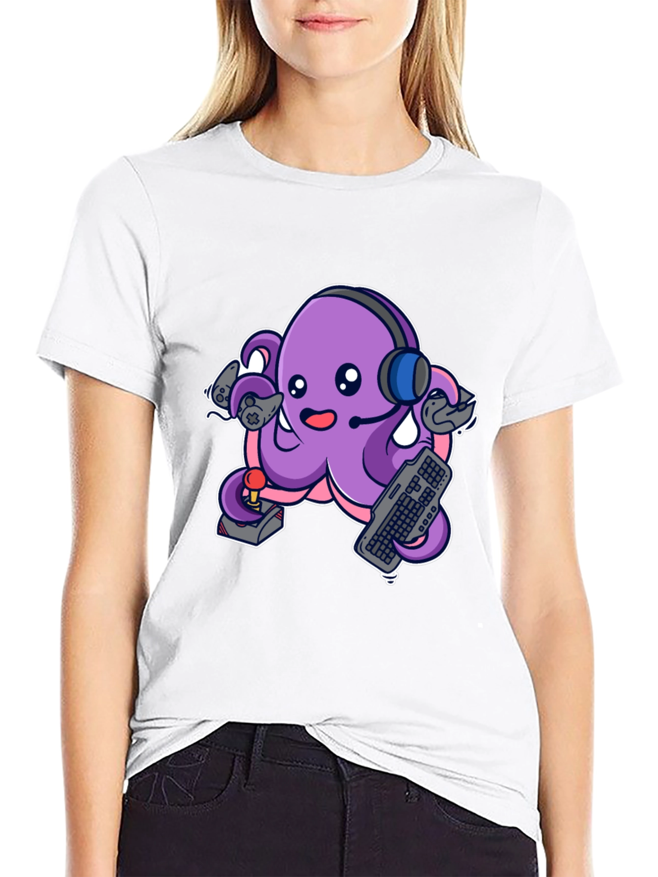 Gamer Octopus Graphic Tee - Cool Gaming T-Shirt