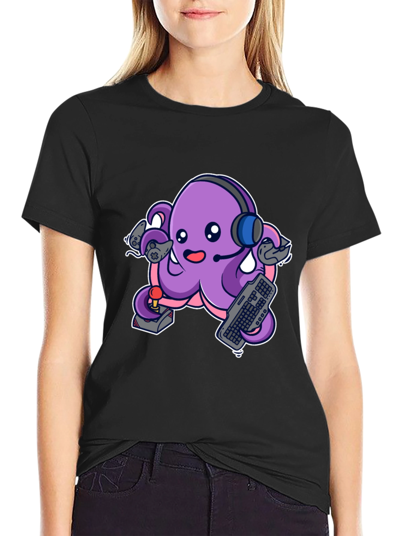 Gamer Octopus Graphic Tee - Cool Gaming T-Shirt