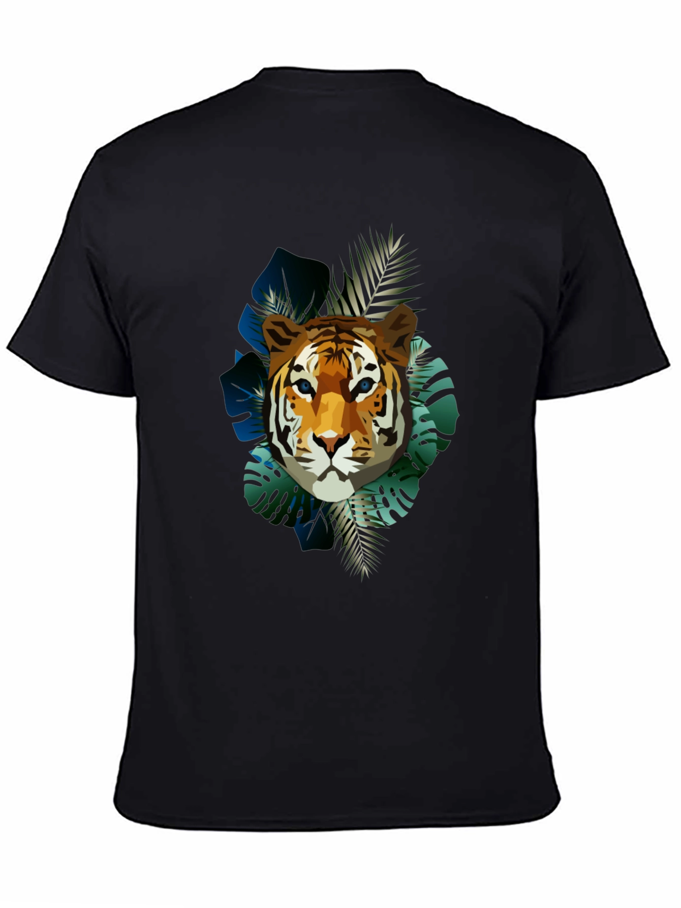 Tiger Graphic Print Mens Black T-Shirt