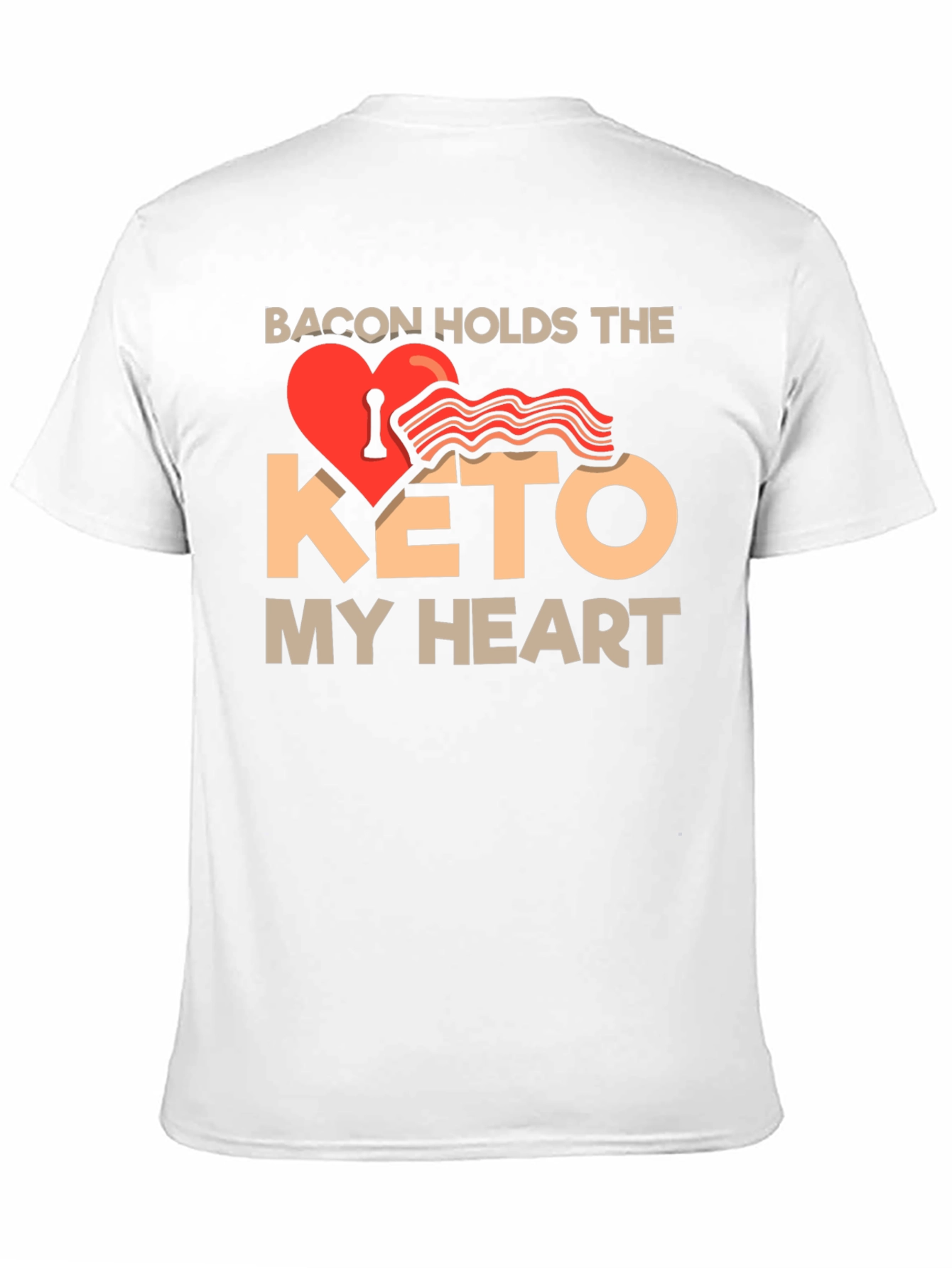 Bacon Keto Heart T-Shirt - Funny Diet Tee