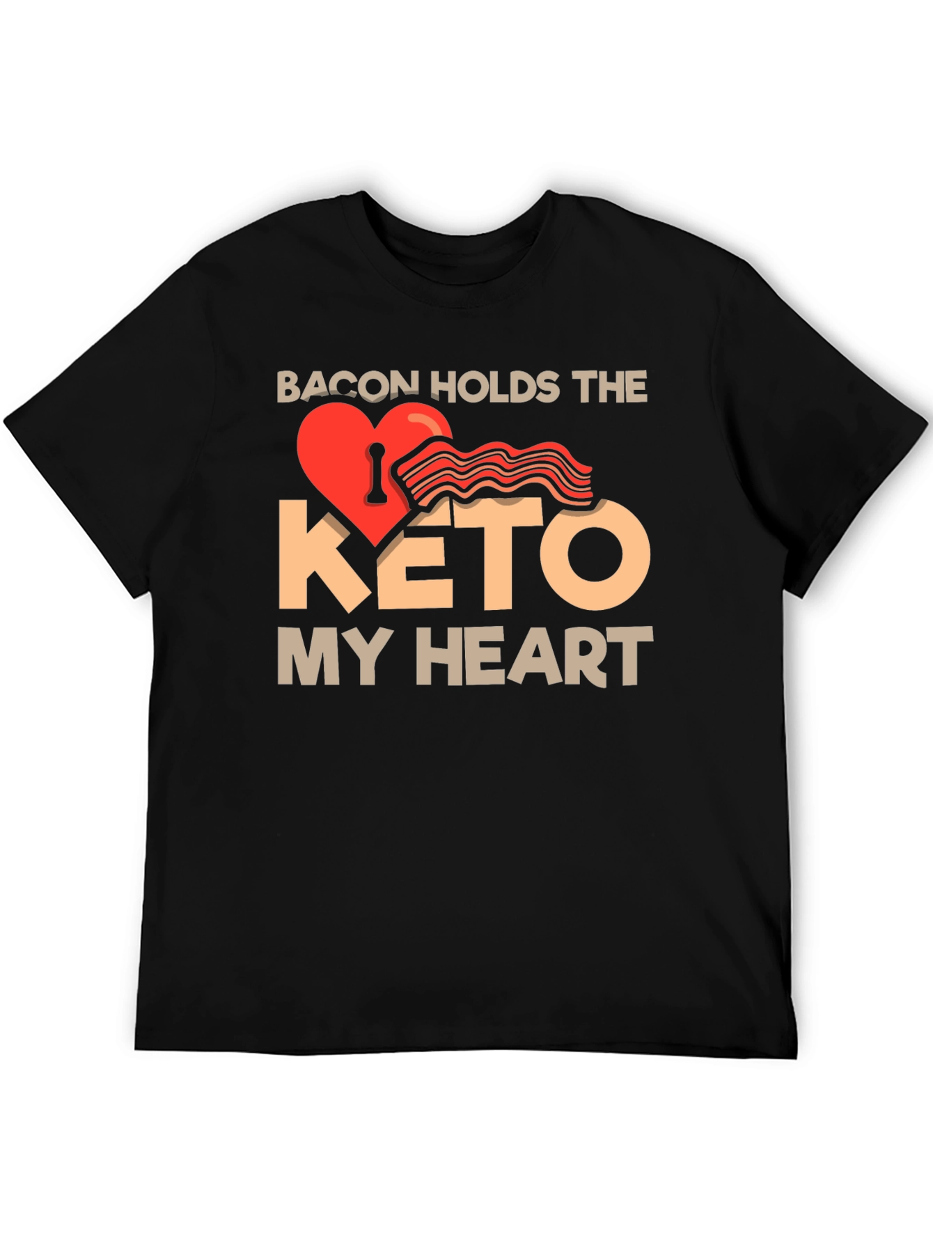 Bacon Keto Heart T-Shirt - Funny Diet Tee