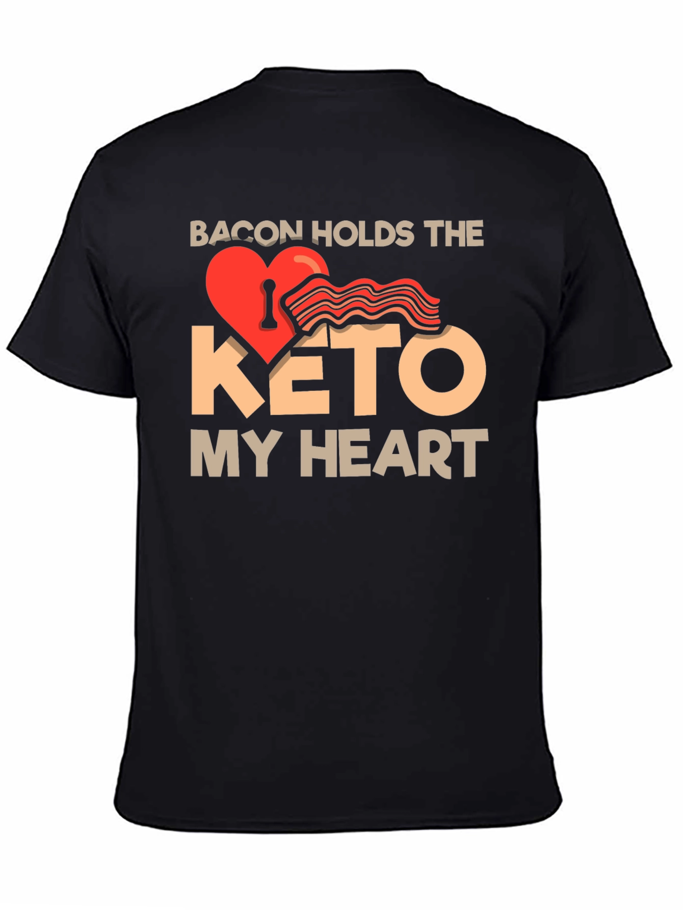 Bacon Keto Heart T-Shirt - Funny Diet Tee