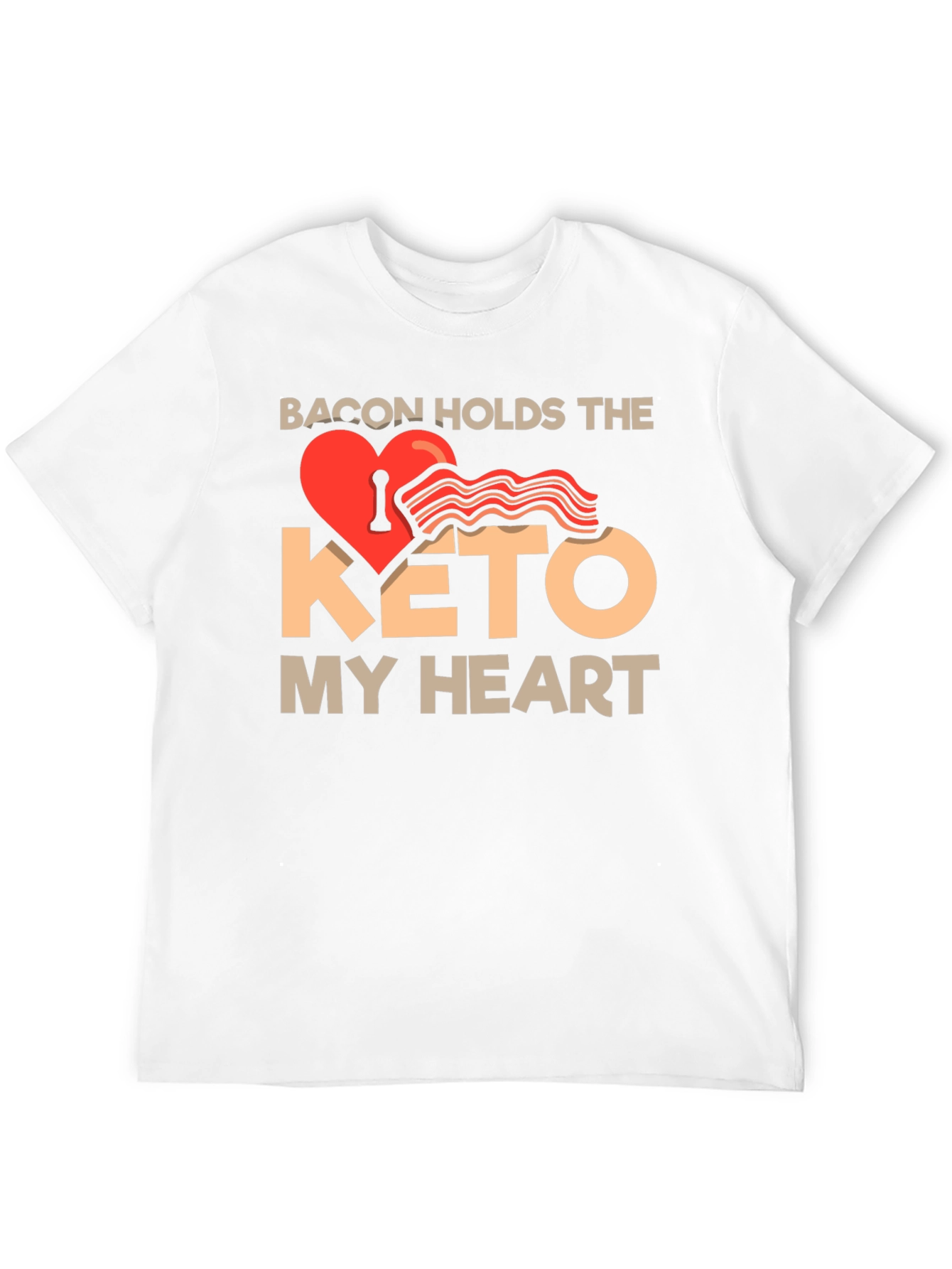 Bacon Keto Heart T-Shirt - Funny Diet Tee