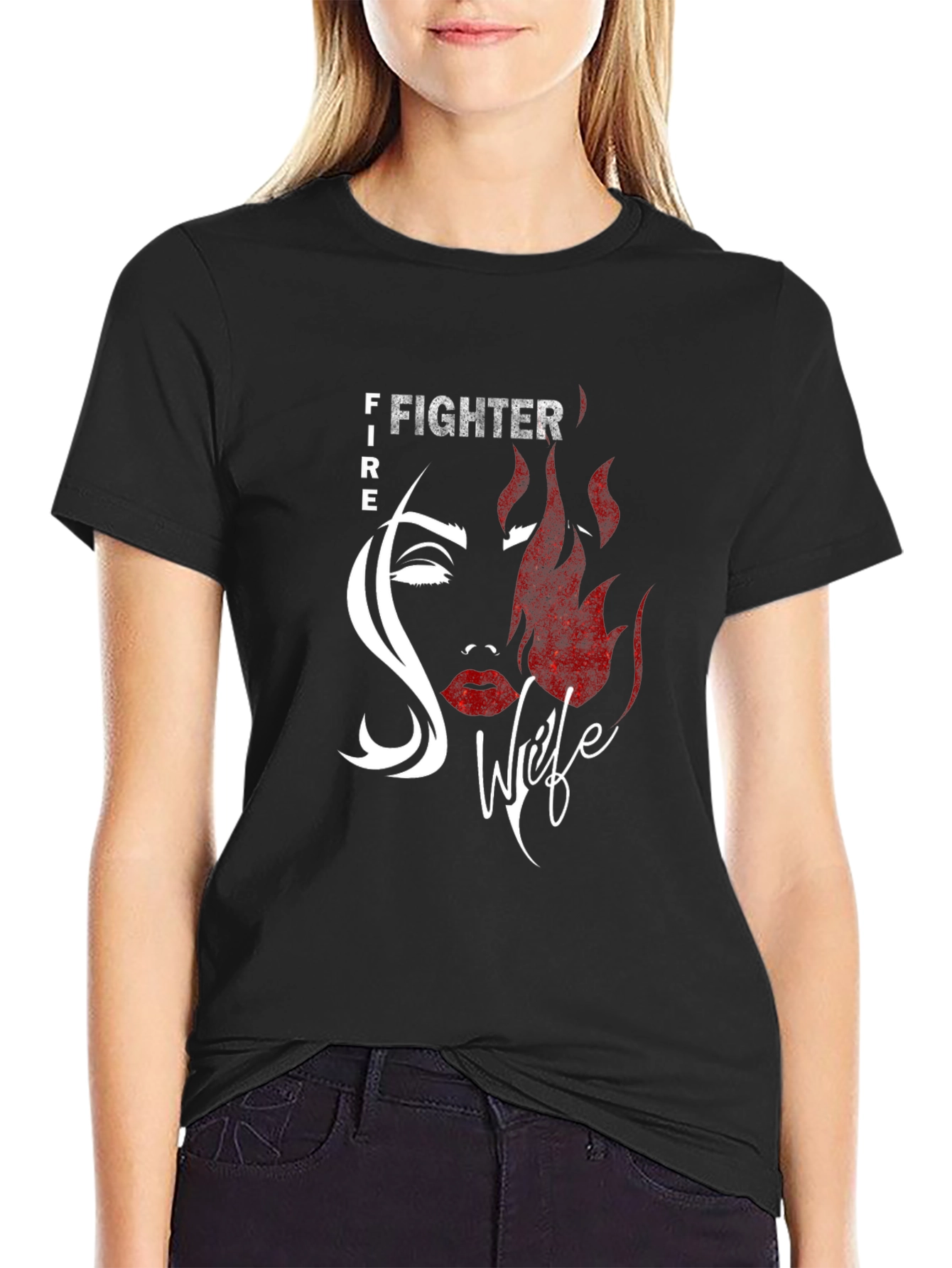 Firefighter Wife Graphic Tee - Black