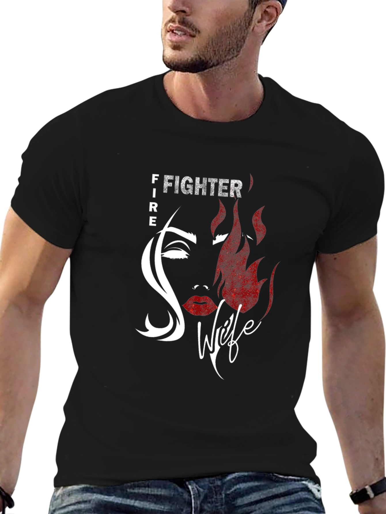 Firefighter Wife Graphic Tee - Black