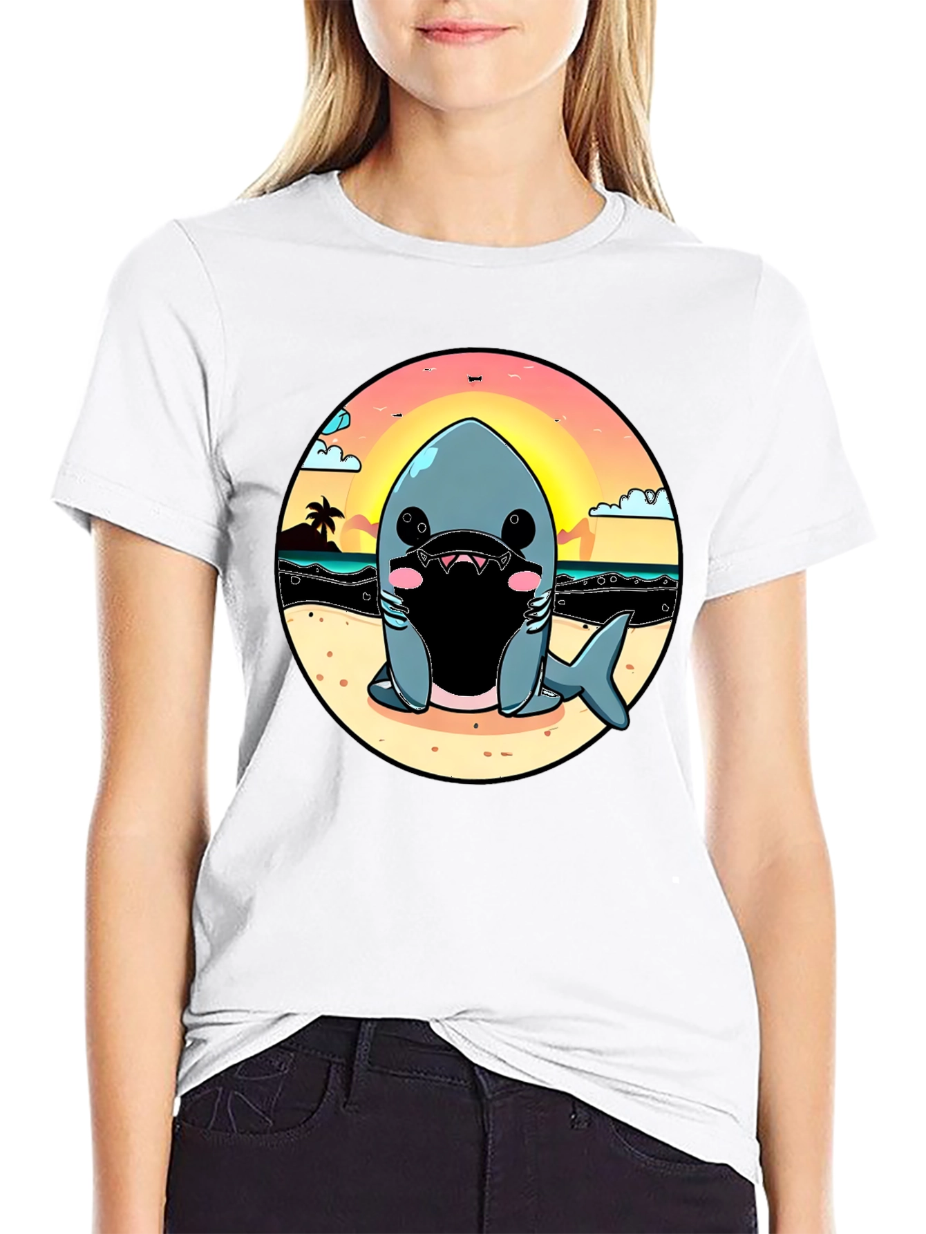 Cute Shark Beach T-Shirt