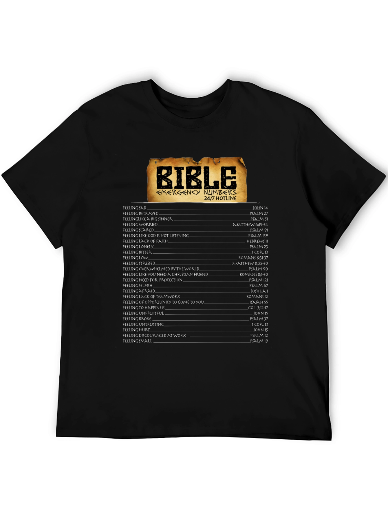 Bible Emergency Numbers 24/7 Hotline T-Shirt