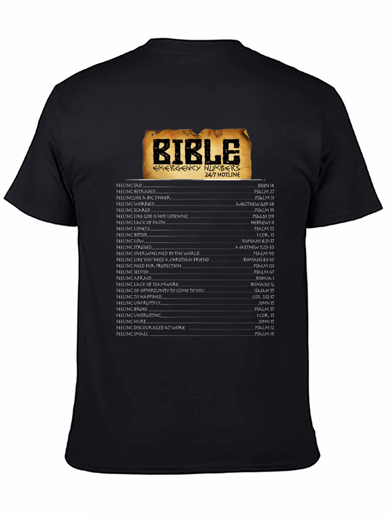 Bible Emergency Numbers 24/7 Hotline T-Shirt