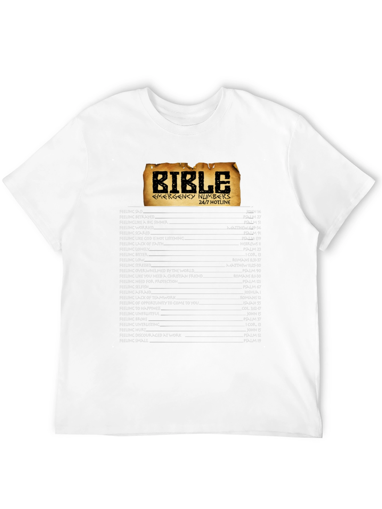 Bible Emergency Numbers 24/7 Hotline T-Shirt