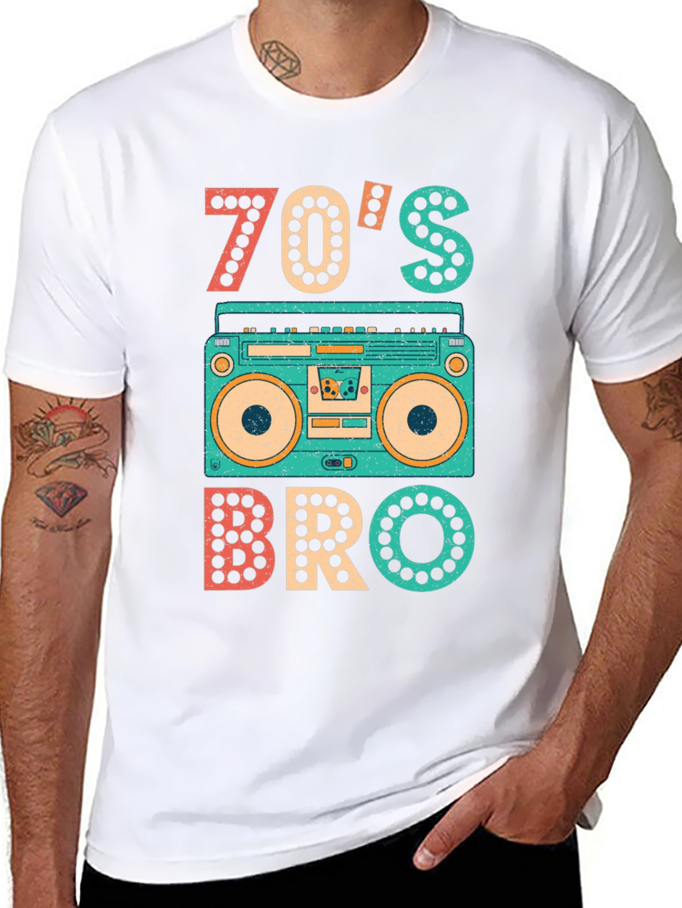 70s Bro T-Shirt - Retro Boombox Tee
