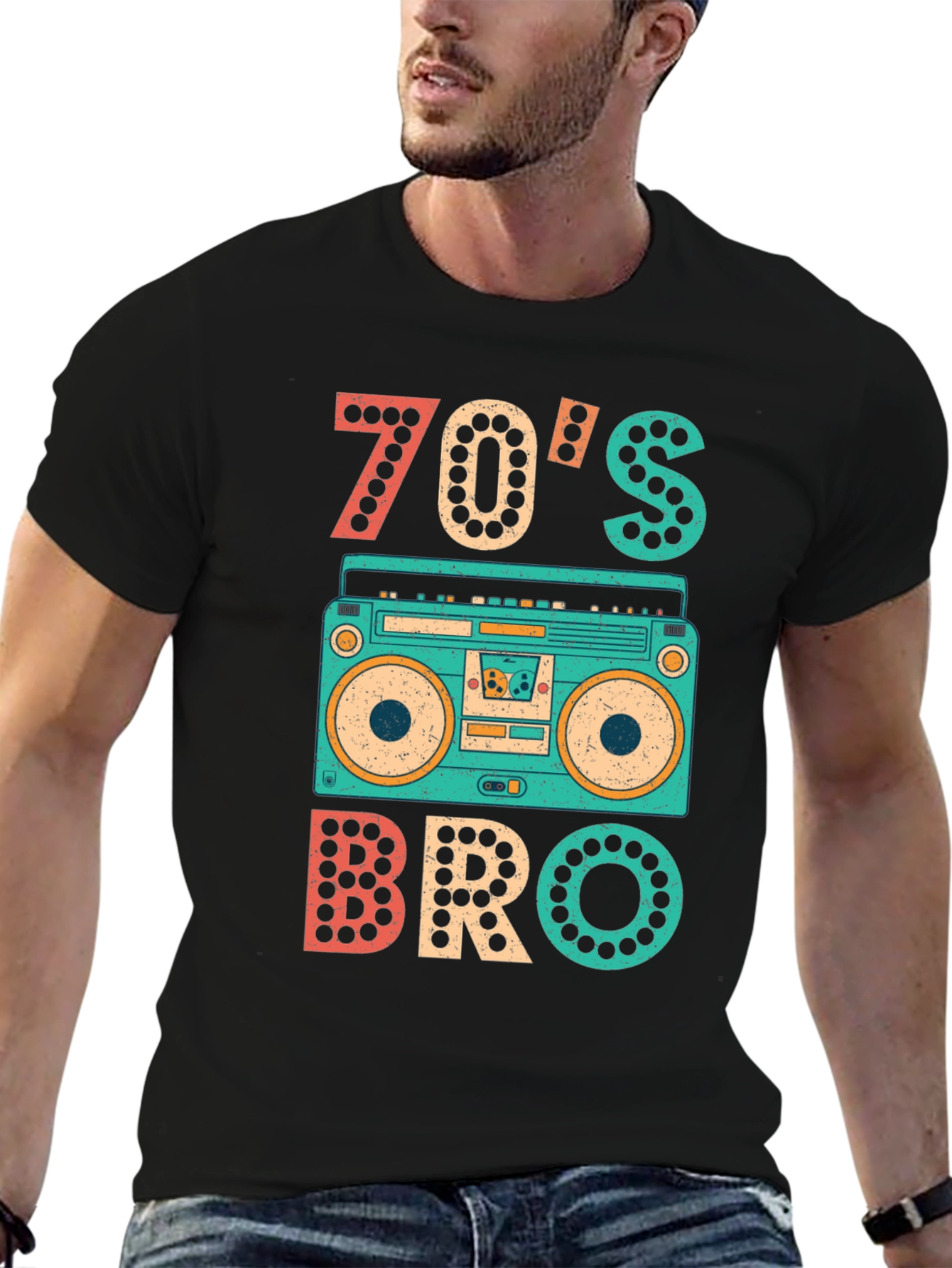 70s Bro T-Shirt - Retro Boombox Tee