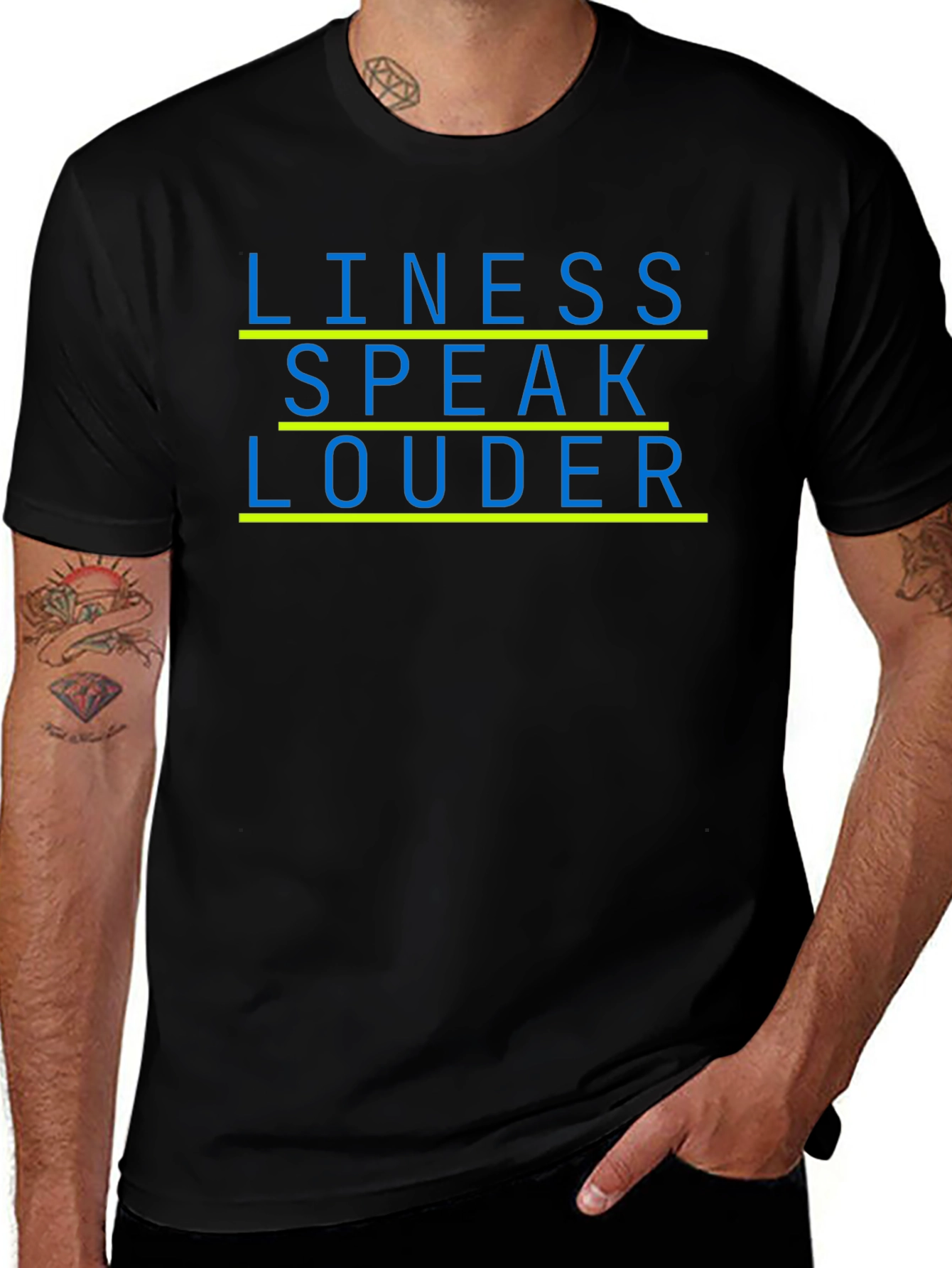 Lines Speak Louder Black Graphic Tee