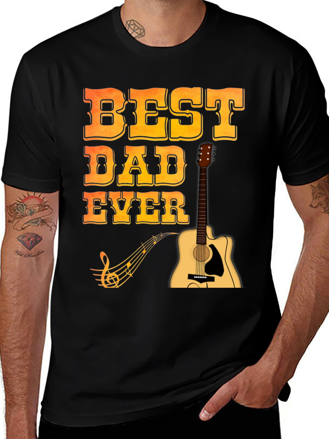 Best Dad Ever Guitar T-Shirt