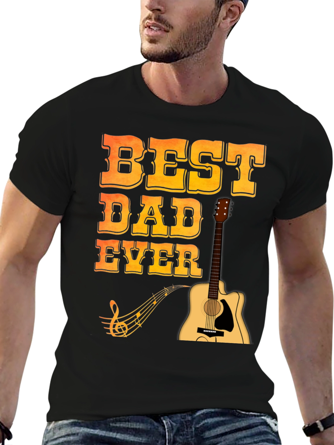 Best Dad Ever Guitar T-Shirt