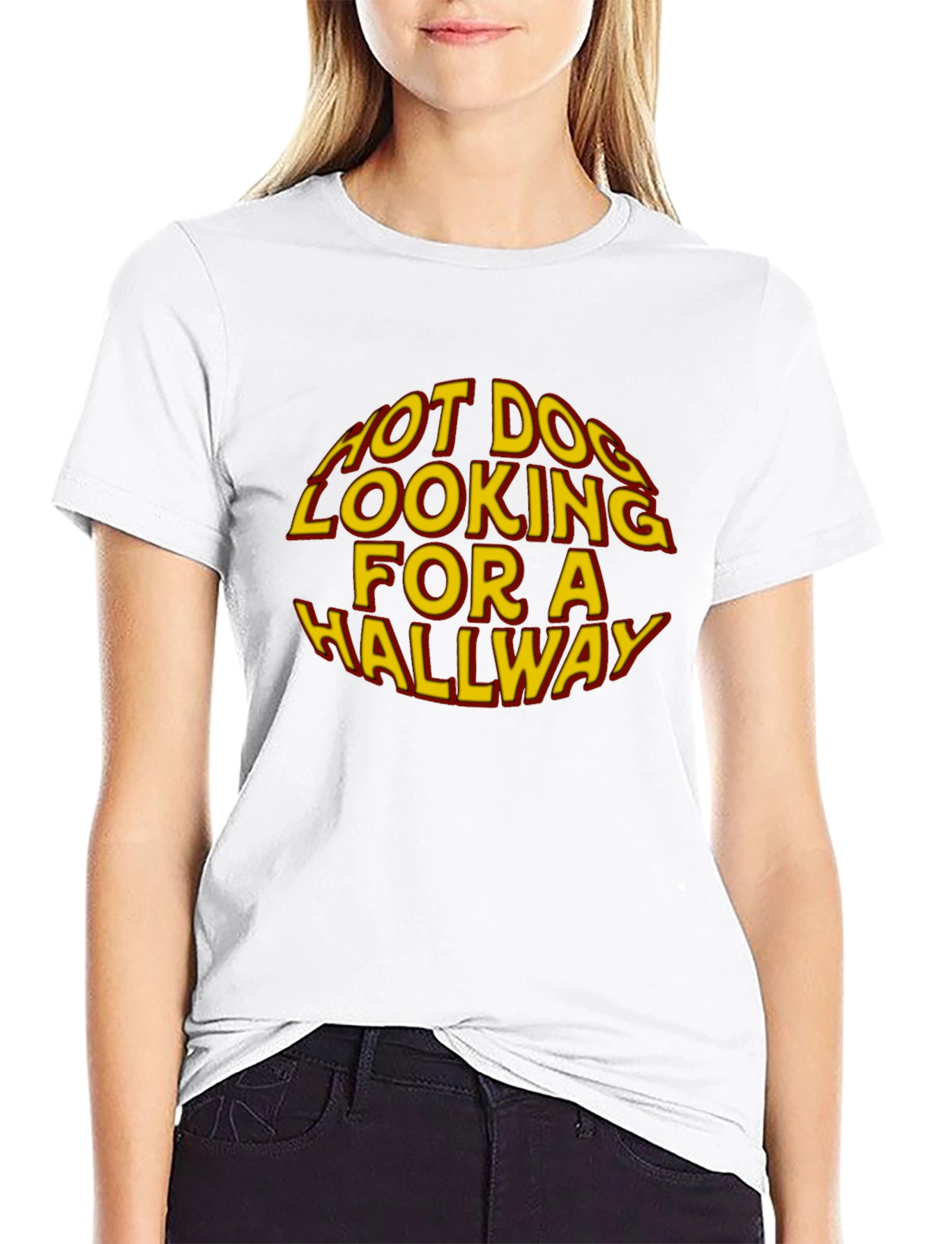 Hot Dog Looking For A Hallway Graphic T-Shirt