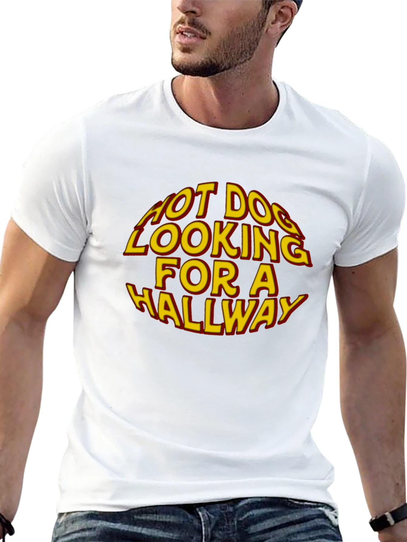 Hot Dog Looking For A Hallway Graphic T-Shirt