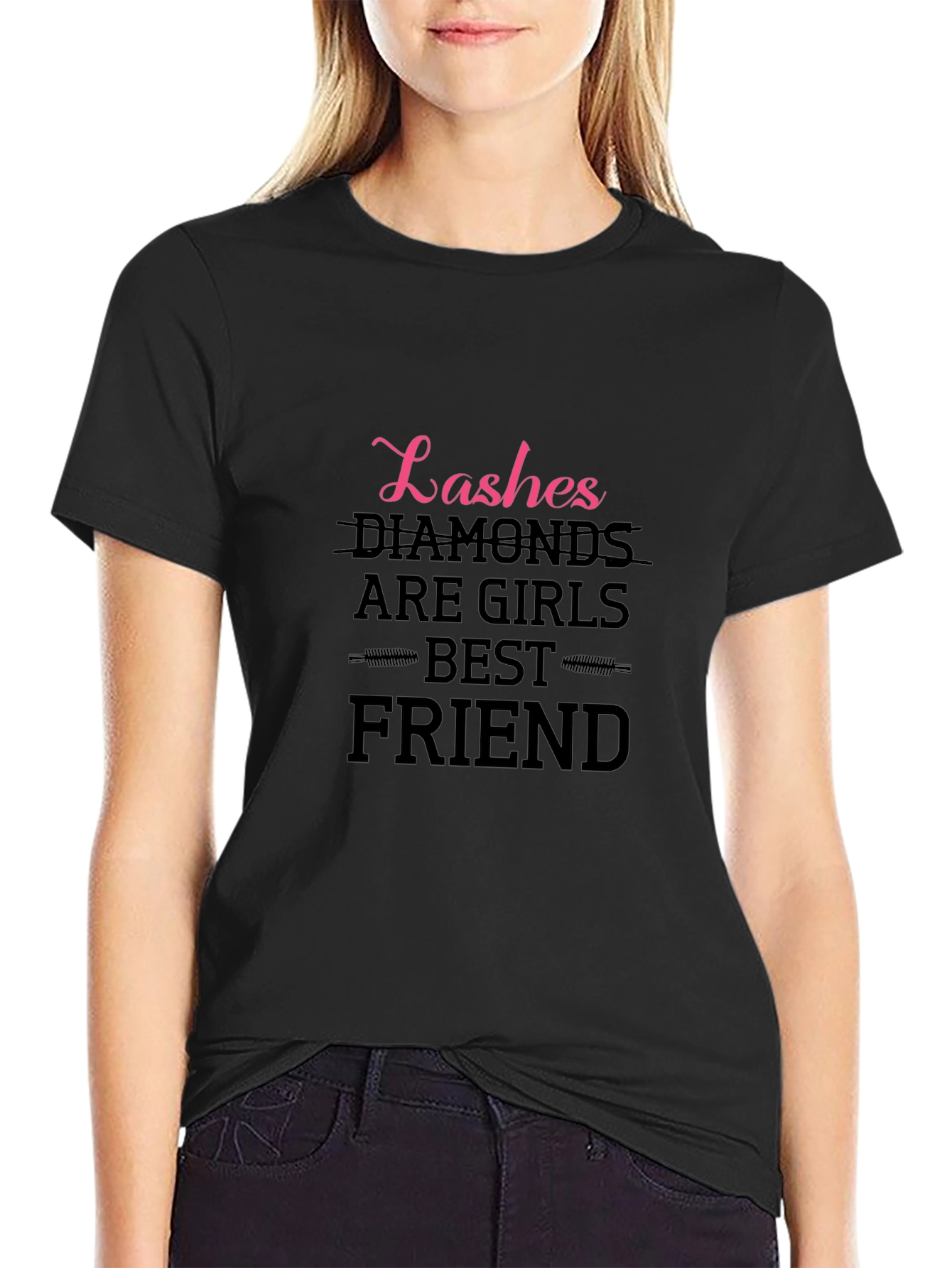 Lashes & Diamonds Graphic Tee - Best Friends!