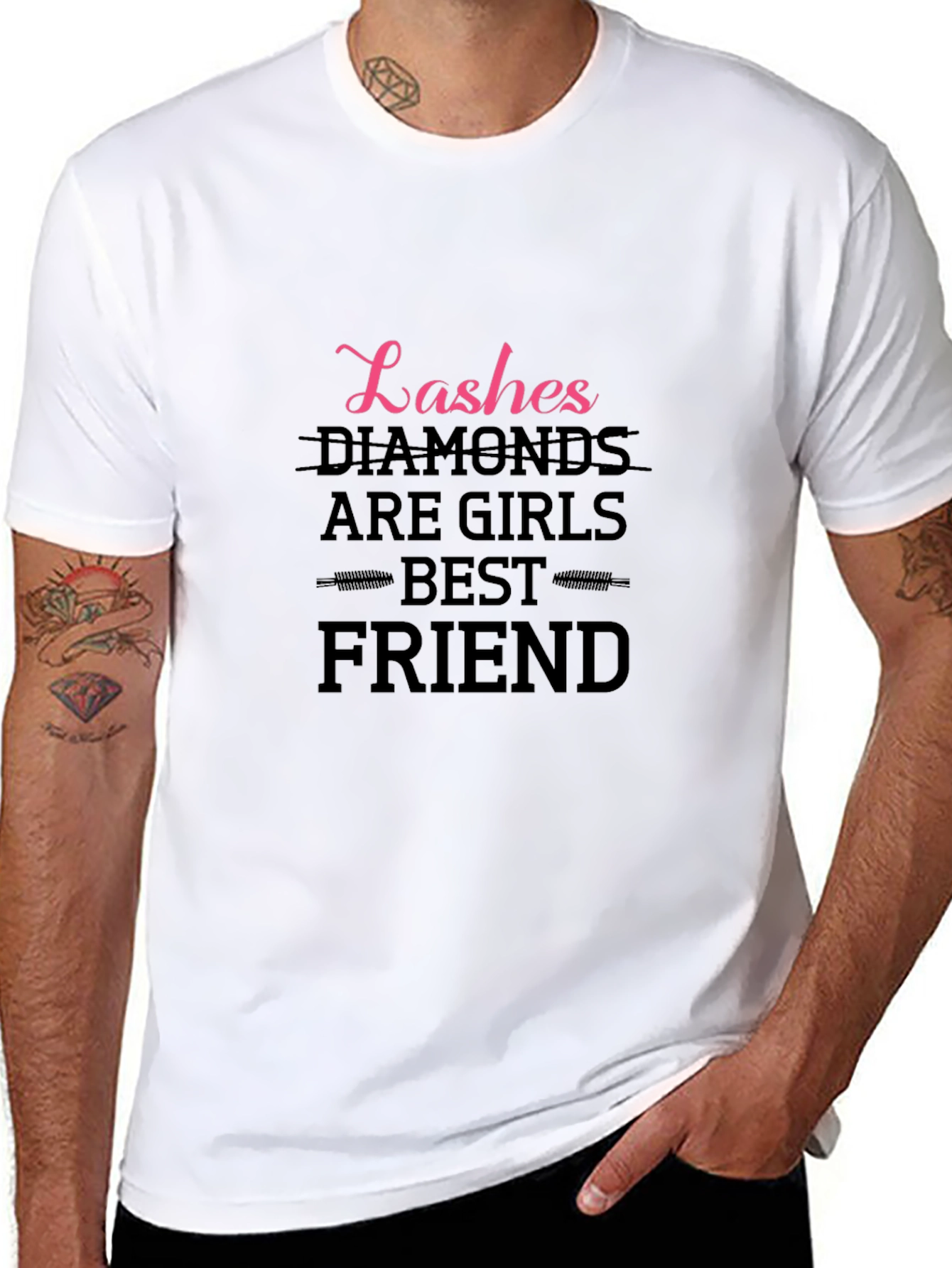 Lashes & Diamonds Graphic Tee - Best Friends!