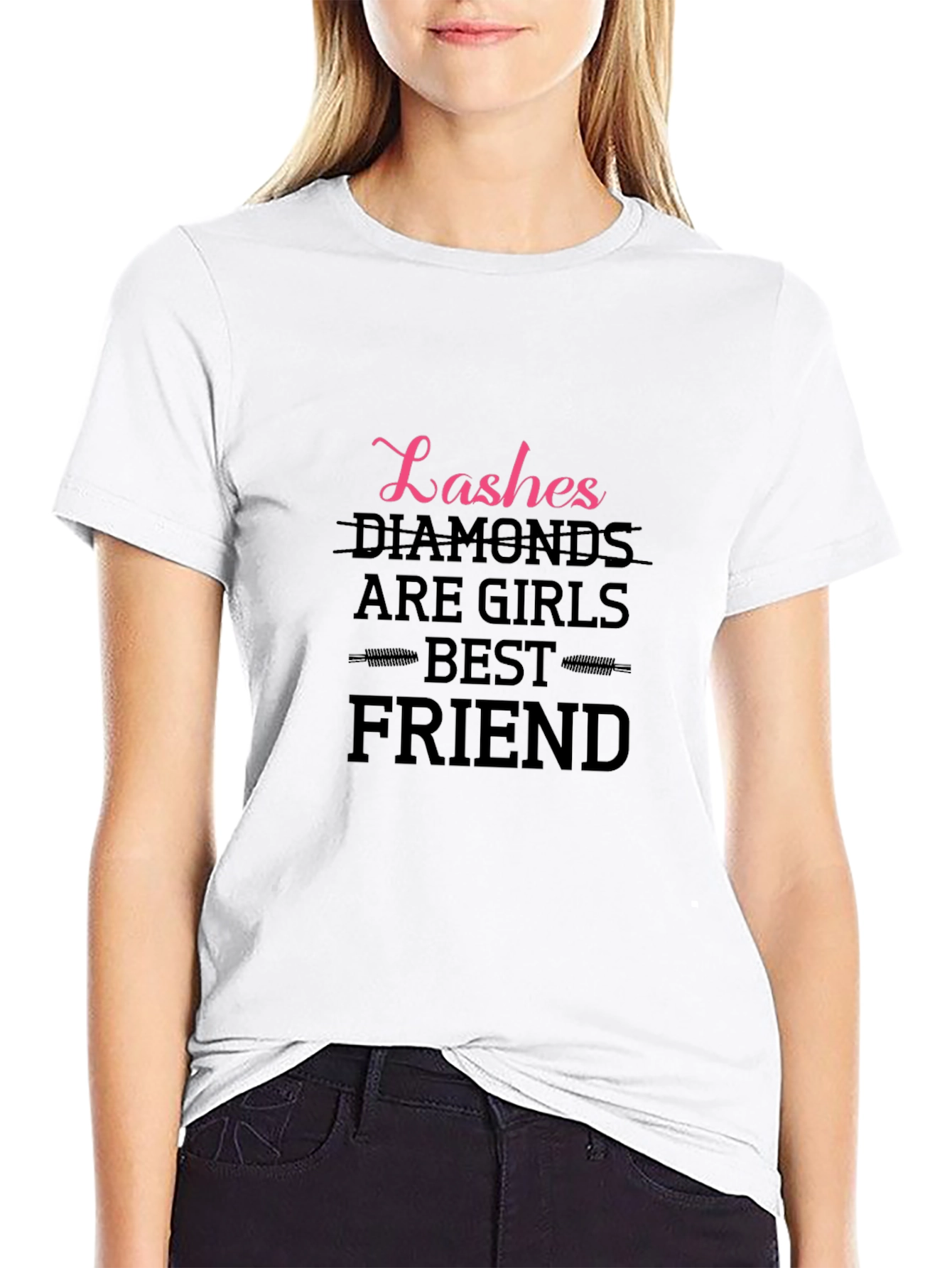 Lashes & Diamonds Graphic Tee - Best Friends!