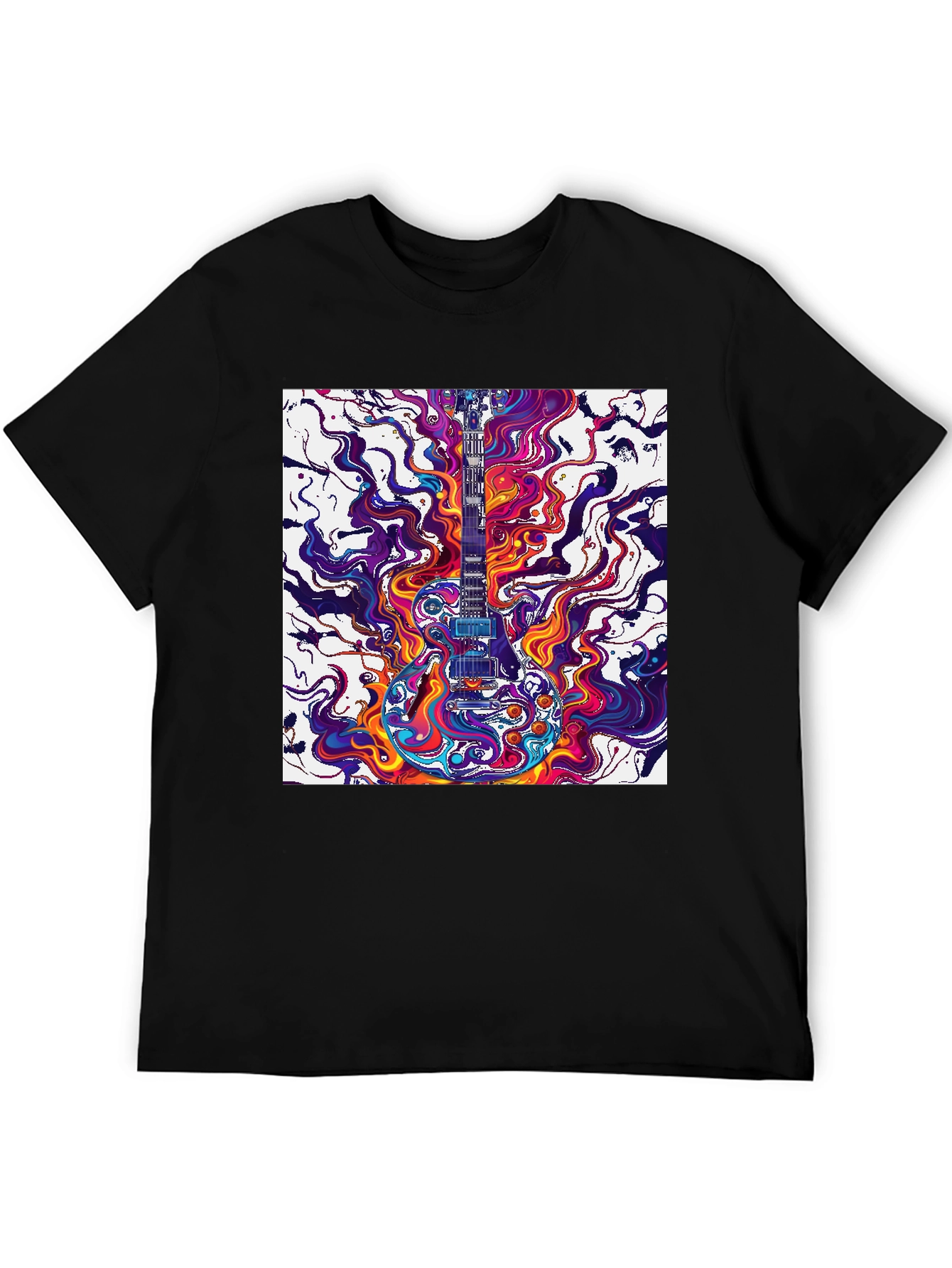 Psychedelic Guitar T-Shirt - Vivid Music Art